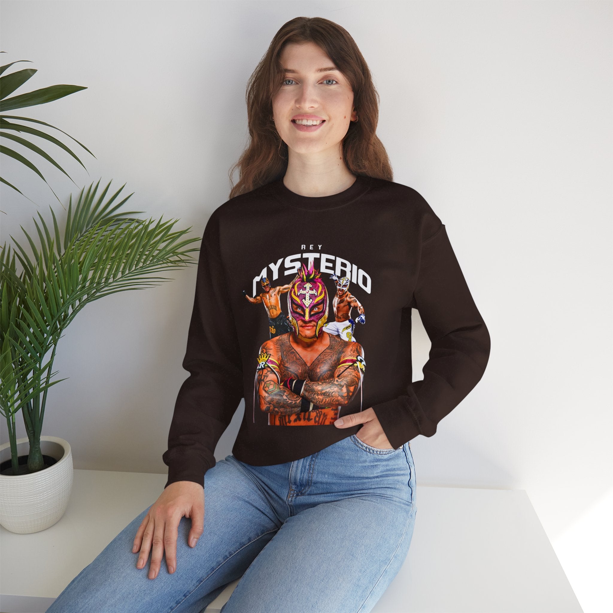 Rey Mysterio Sweatshirt, Sports Sweatshirt, Wrestling Fan Unisex Sweatshirt - Gift for Him or Her, Casual Outwear, Heavy Blend Crewneck Sweatshirt