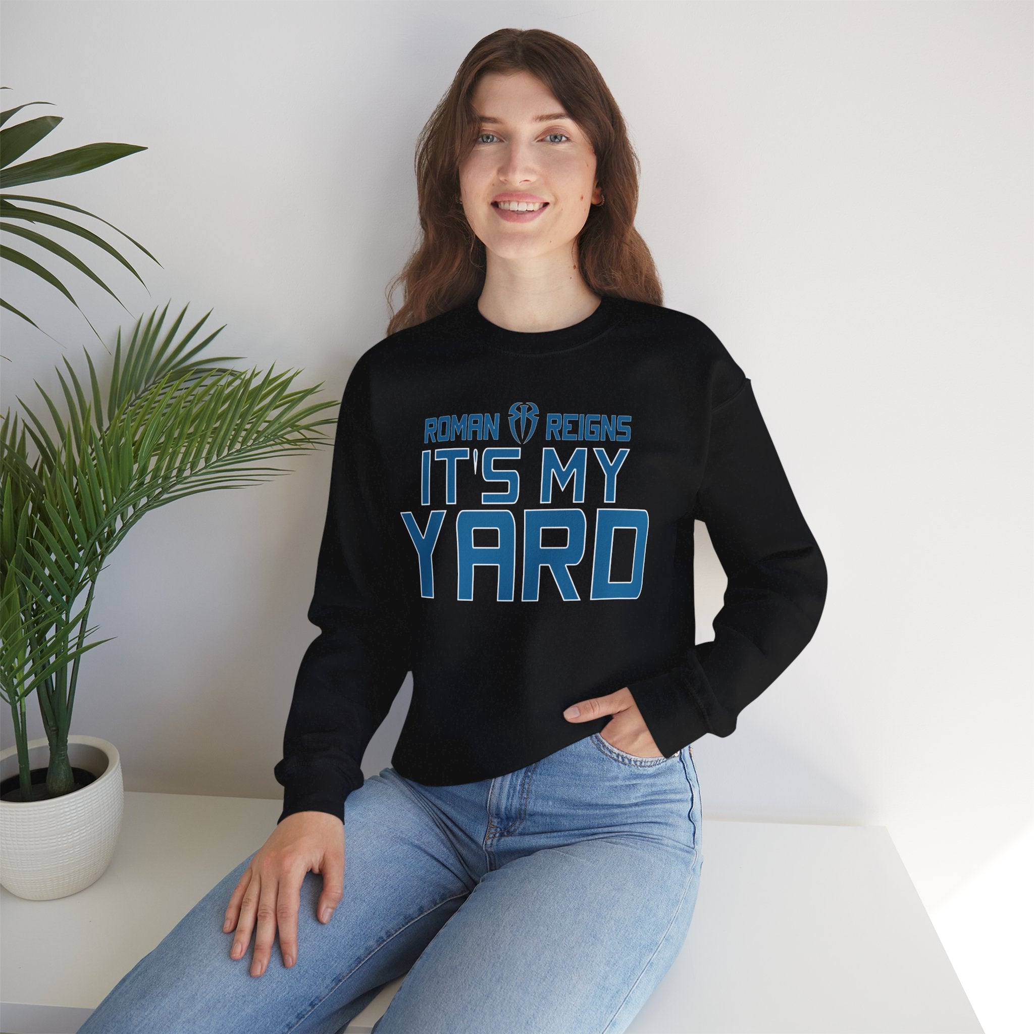 Roman Reigns It's My Yard Cool Graphic Design, Wrestling Fan Unisex Sweatshirt - Gift for Him or Her, Casual Outwear, Heavy Blend Crewneck Sweatshirt