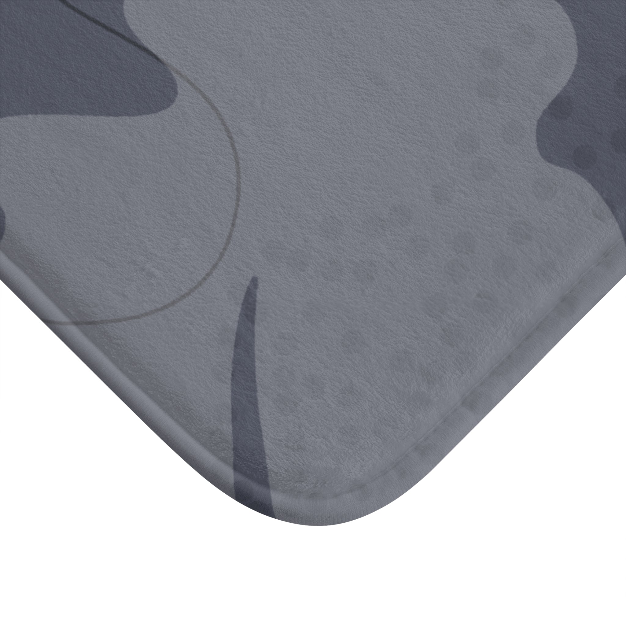 Gray Pattern Memory Foam Microfiber Bath Mat - Extra Soft Non-Slip Plush Shaggy Rug, Machine Washable, Bathroom Floor