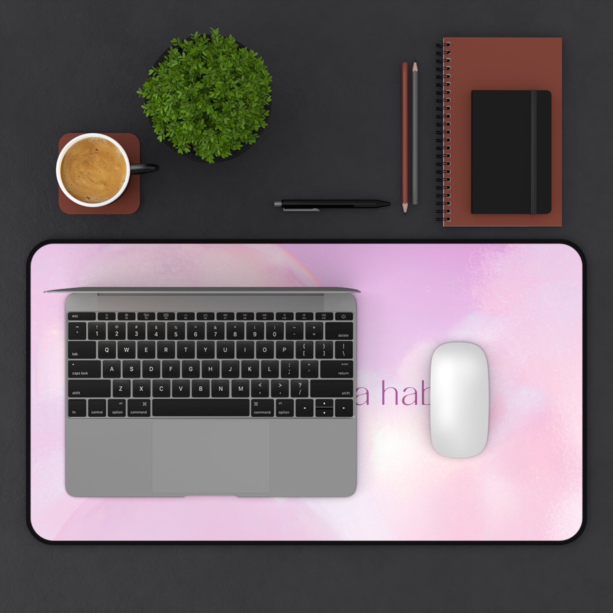 Happiness, Valentines Gift, Mouse Pad, Desk Matt for Desktop, Cute Desk Pad Mat, XXL Large Mouse Pad for Desk, Anti-Slip Big Mousepad with Stitched Edges, Keyboard Pad Mouse Mat for Computer