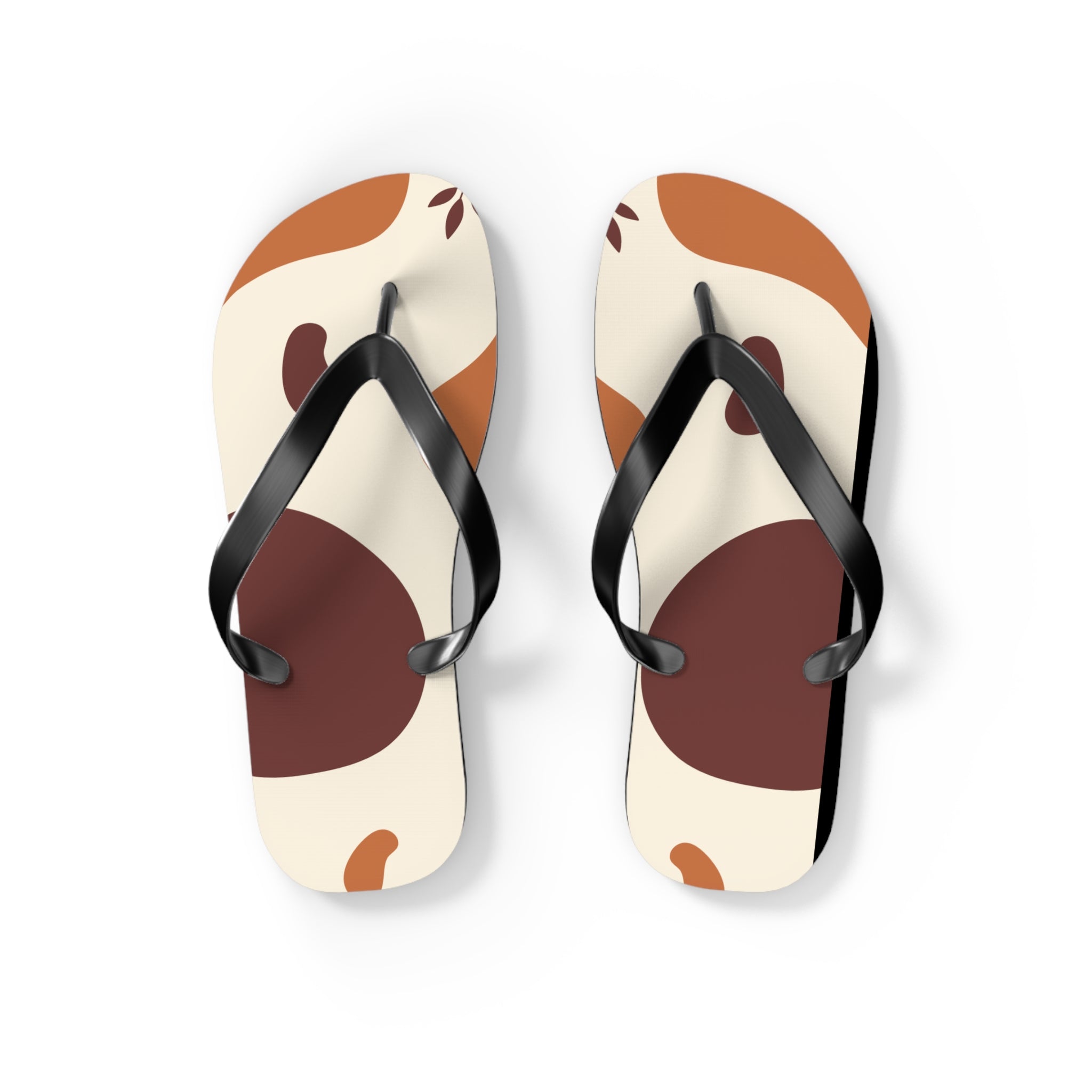 Beige and Brown Minimalist Design, Flip Flops for Women, Cute Designs, Everyday Use, Indoor Sleepers