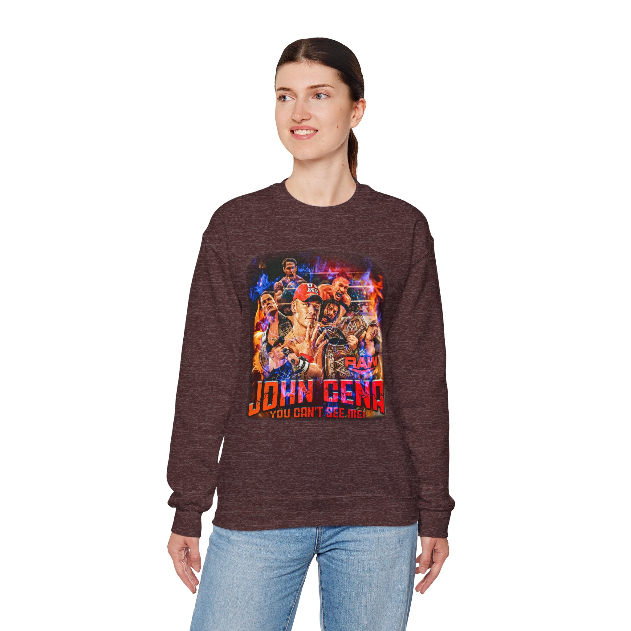 John Cena " You Can't See Me" Sweatshirt, Sports Sweatshirt, Wrestling Fan Unisex Sweatshirt - Gift for Him or Her, Casual Outwear, Heavy Blend Crewneck Sweatshirt