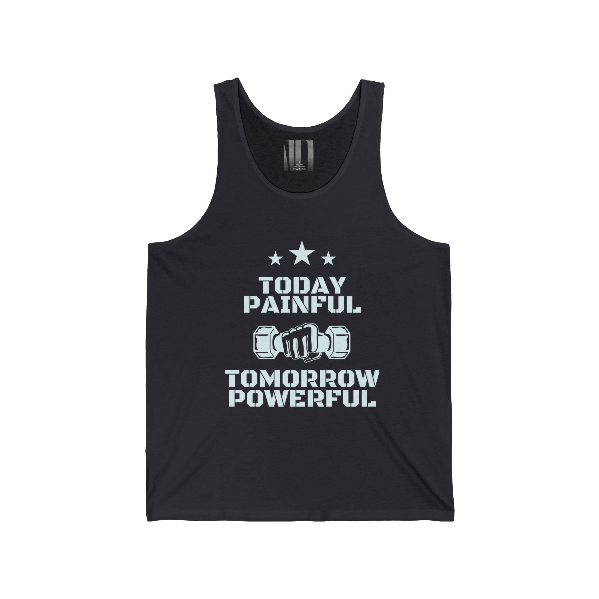 Today Painful, Tomorrow Powerful, Gym Dudes Tank Top, Workout Sleeveless Shirt, Fitness Muscle Tee, Athletic Unisex Jersey Tank, Bodybuilding Tank, Exercise Vest