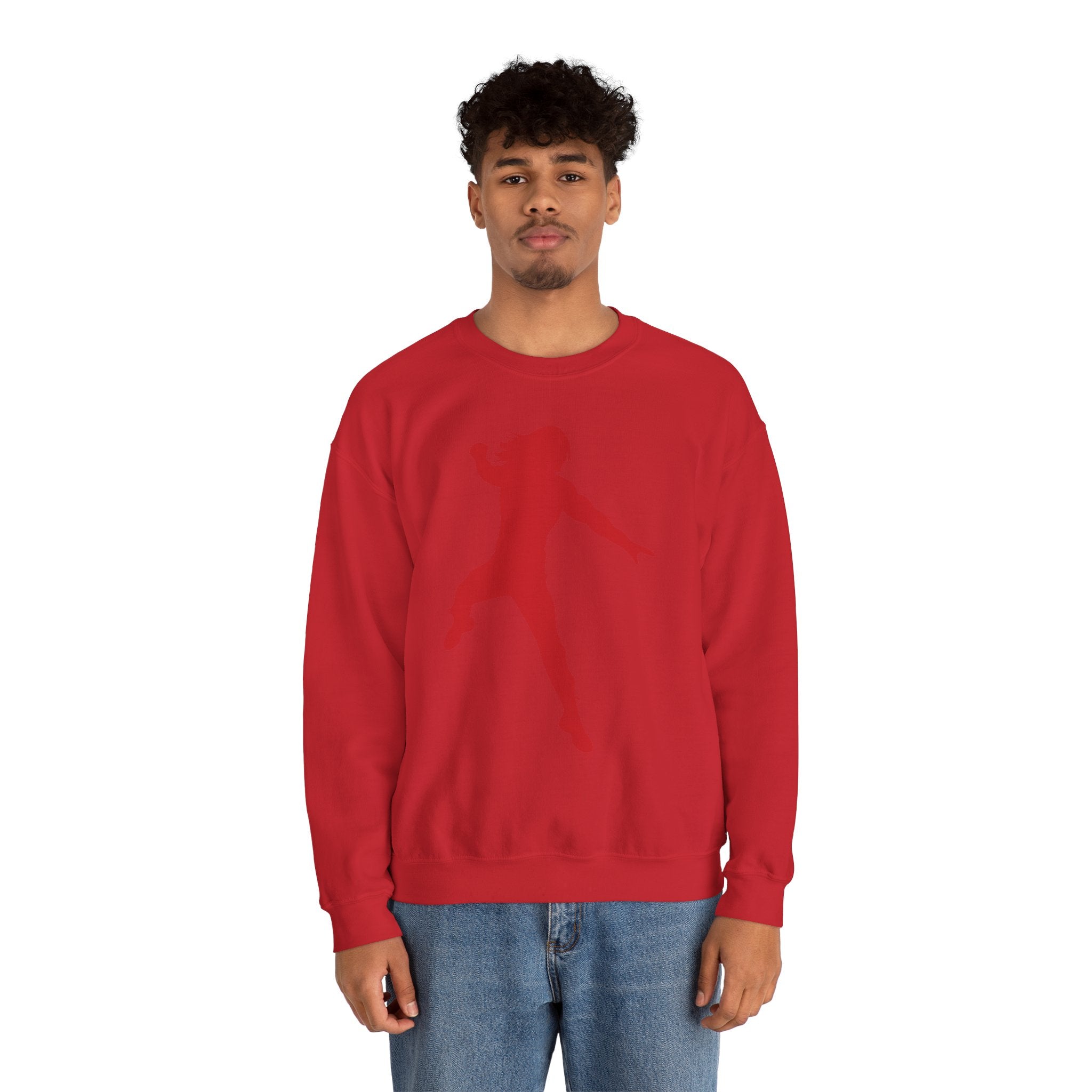 Roman Reigns Red Design, Wrestling Fan Unisex Sweatshirt - Gift for Him or Her, Casual Outwear, Graphic Design, Heavy Blend Crewneck Sweatshirt