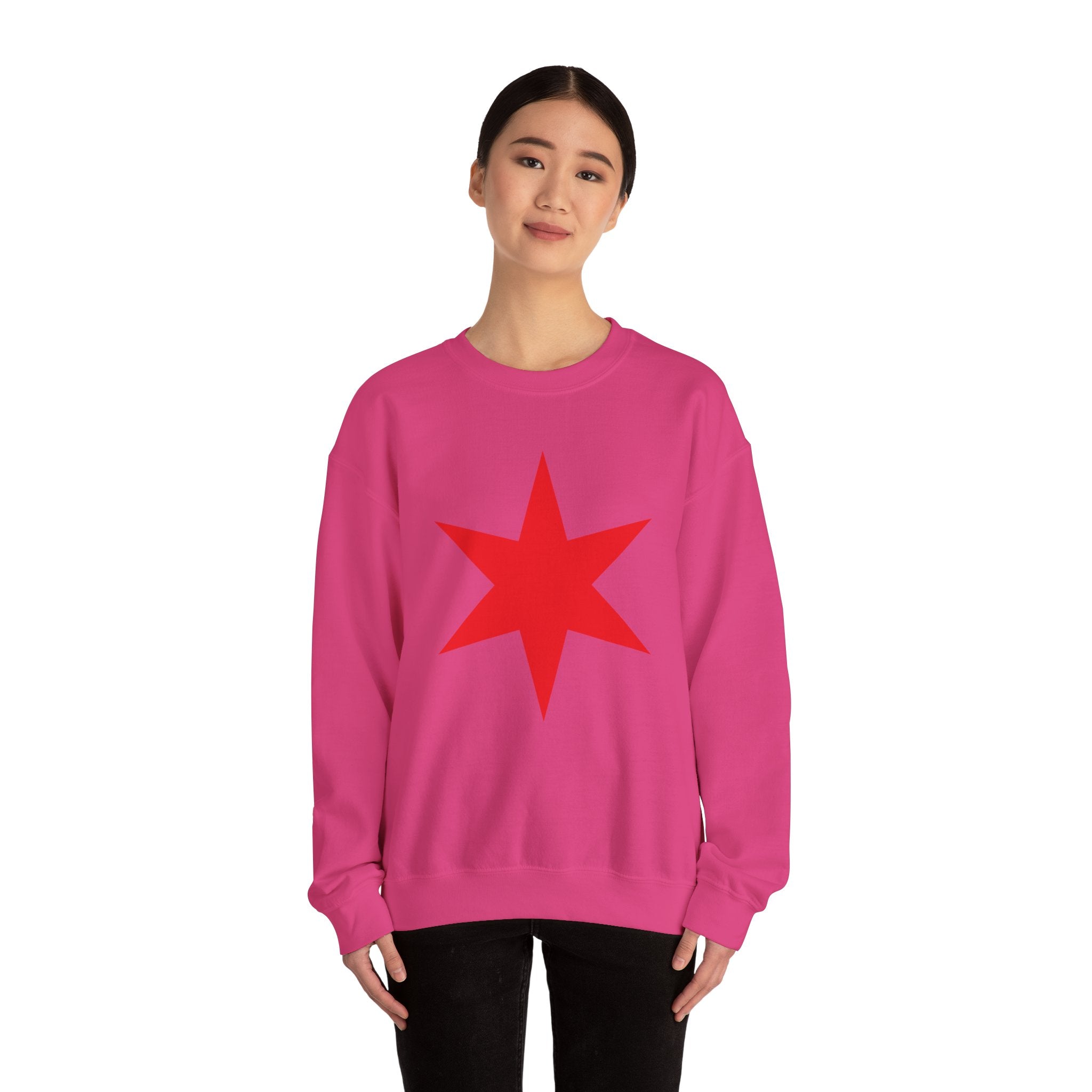 Chicago Star Sweatshirt, Wrestling Fan Unisex Sweatshirt - Gift for Him or Her, Casual Outwear, Heavy Blend Crewneck Sweatshirt