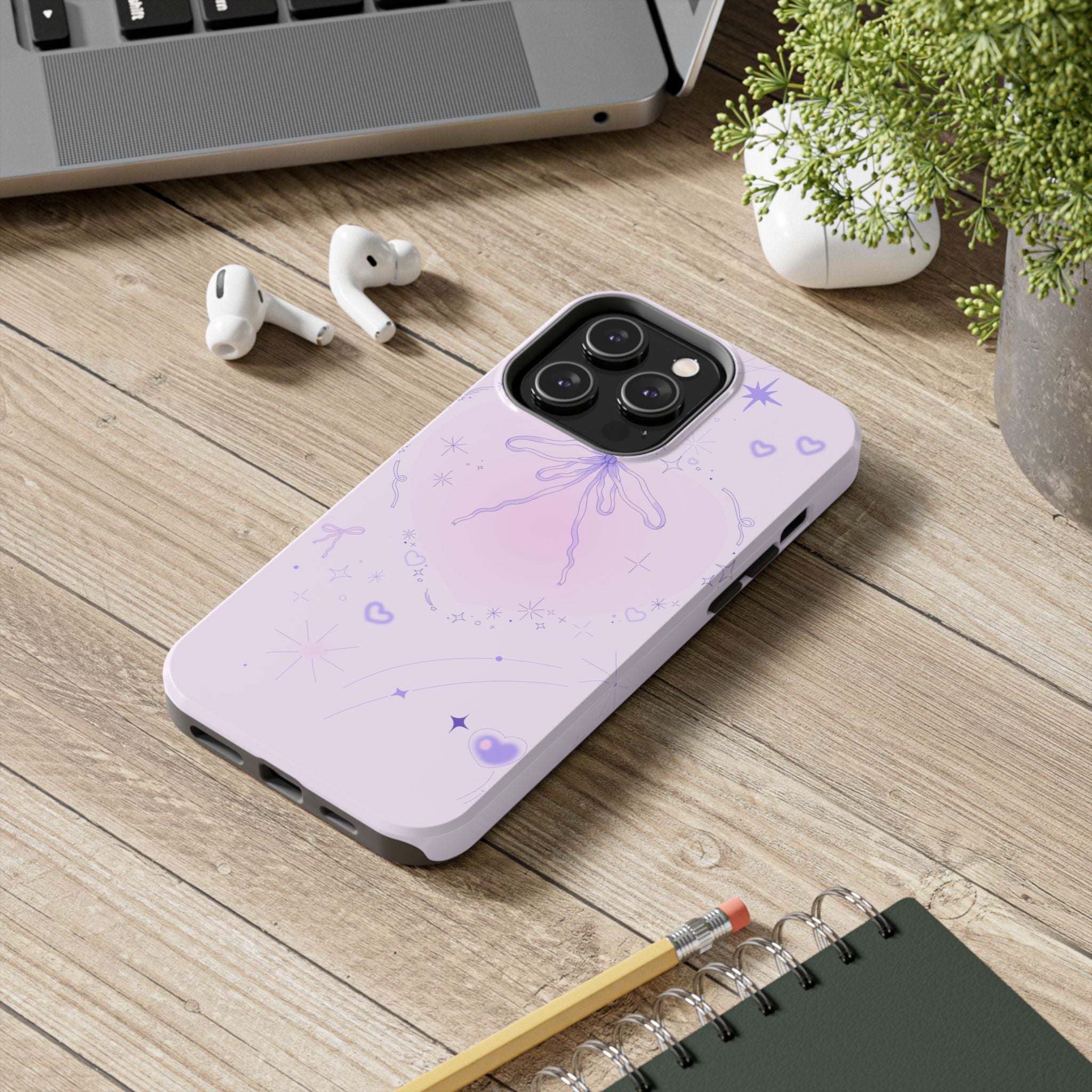 Pink Purple Delicate Fine Line Design, Elegant Phone Cases, Stylish Phone Covers, Chic Phone Protectors, Fashionable Case for Her, Trendy Smartphone Accessories