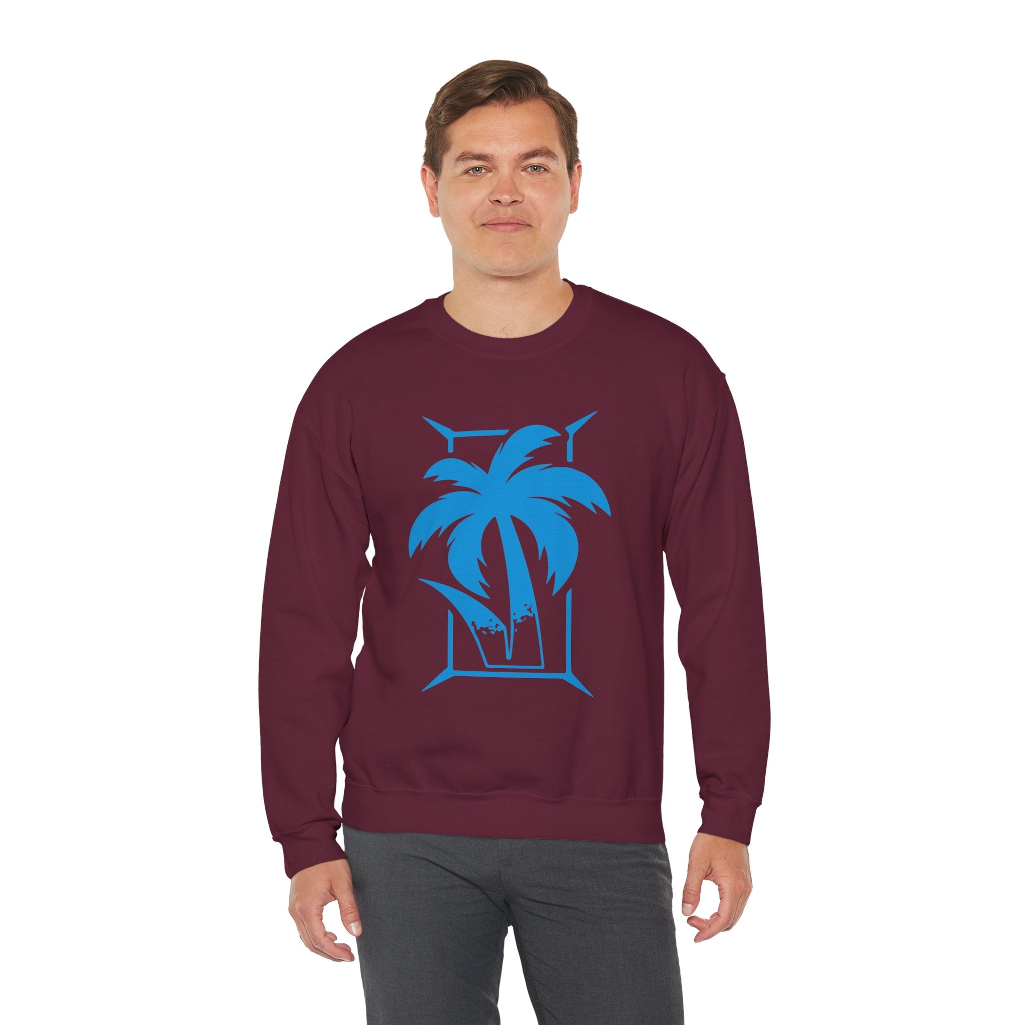 Palm Tree Design Jey Uso Sweatshirt, Wrestling Fan Unisex Sweatshirt - Gift for Him or Her, Casual Outwear, Heavy Blend Crewneck Sweatshirt