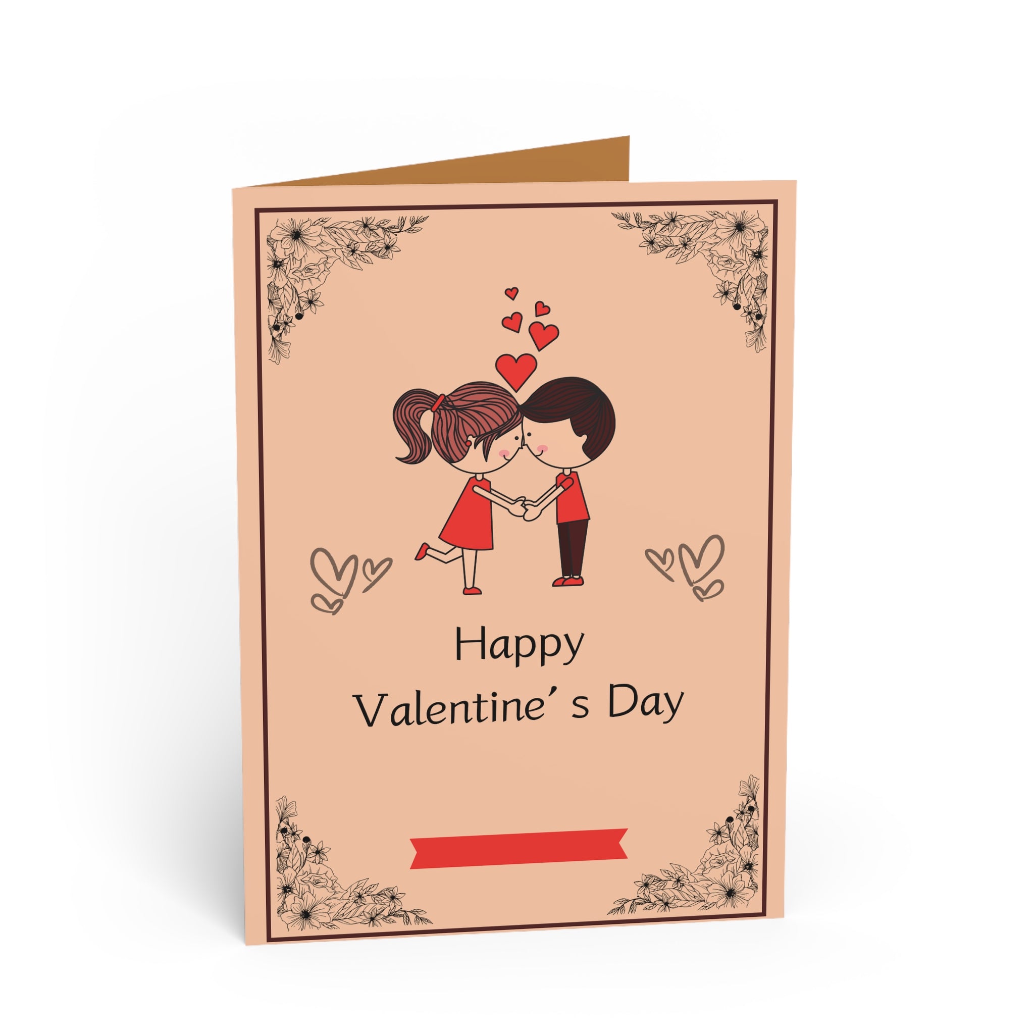 Brown Happy Valentines Day Card for Wife Husband, Sweet Valentine's Day Cards for Girlfriend Boyfriend, Happy Valentine's Day Greeting Cards