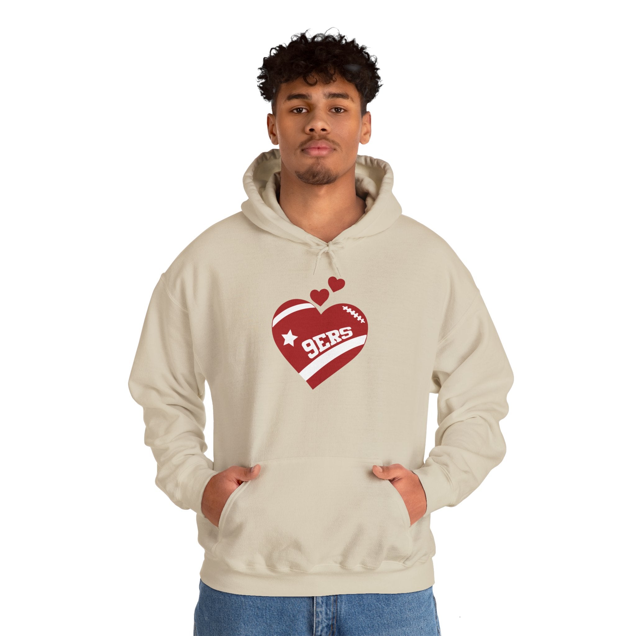 Cute Heart San Francisco Football Hoodies, SF Sports Team Sweatshirt, Football Fan Shirt, Hoodie Gift for Him-Her