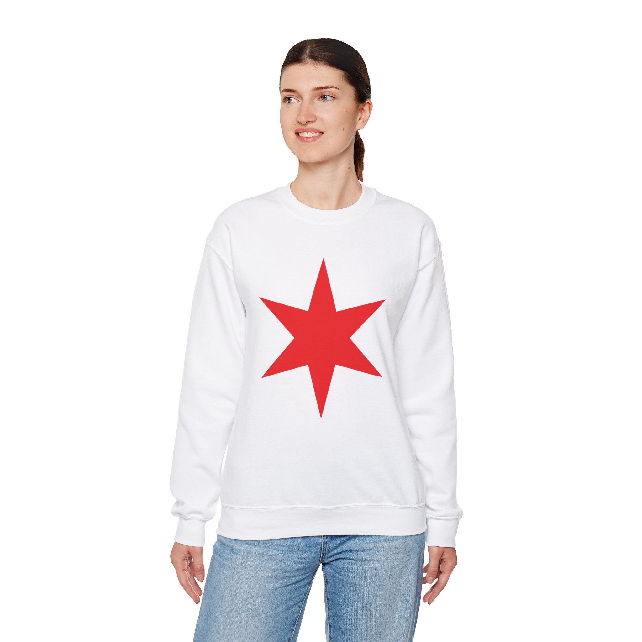 Chicago Star Sweatshirt, Wrestling Fan Unisex Sweatshirt - Gift for Him or Her, Casual Outwear, Heavy Blend Crewneck Sweatshirt