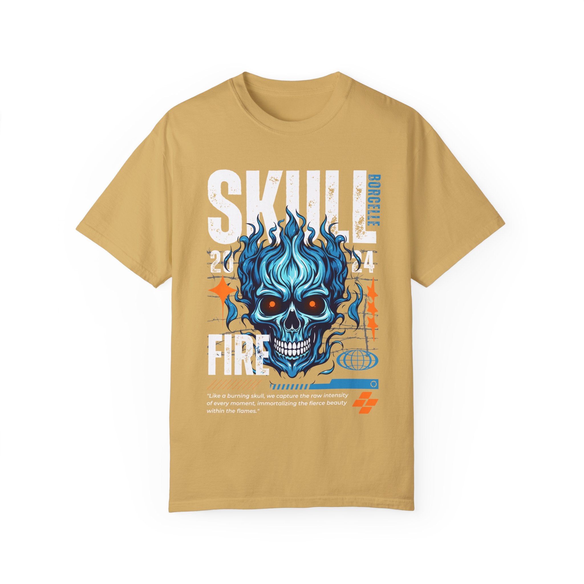 Skull Fire, Graphic Design Unisex T-shirt, Casual Cotton Outwear, Gift for Him- Gift for Her, Stylish Tee, Cool Shirt, Trendy Apparel, Comfortable Top,