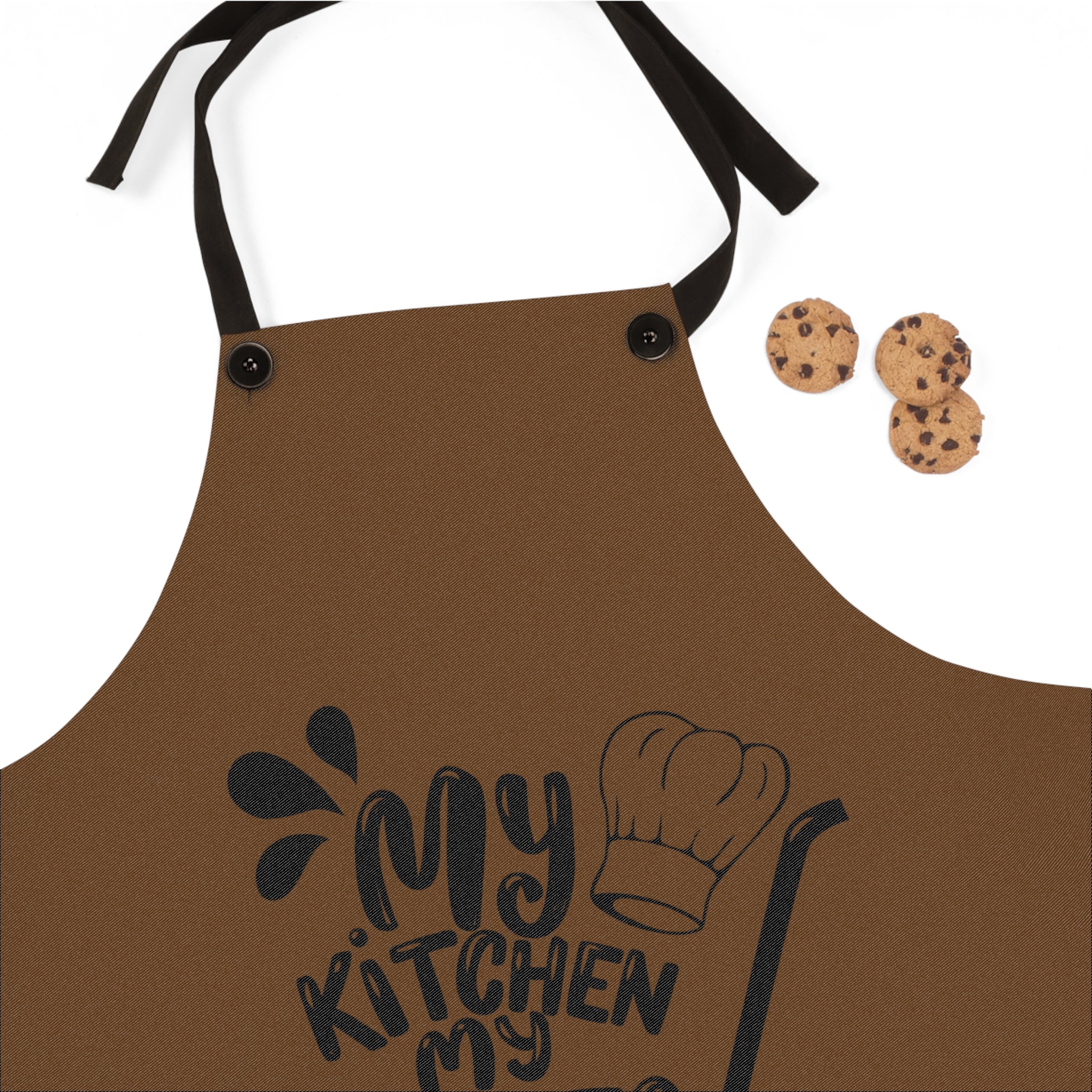 Brown "My Kitchen My Rules", Unisex Apron, Apron for Her, Apron for Him, Food Lover, Kitchen Accessories