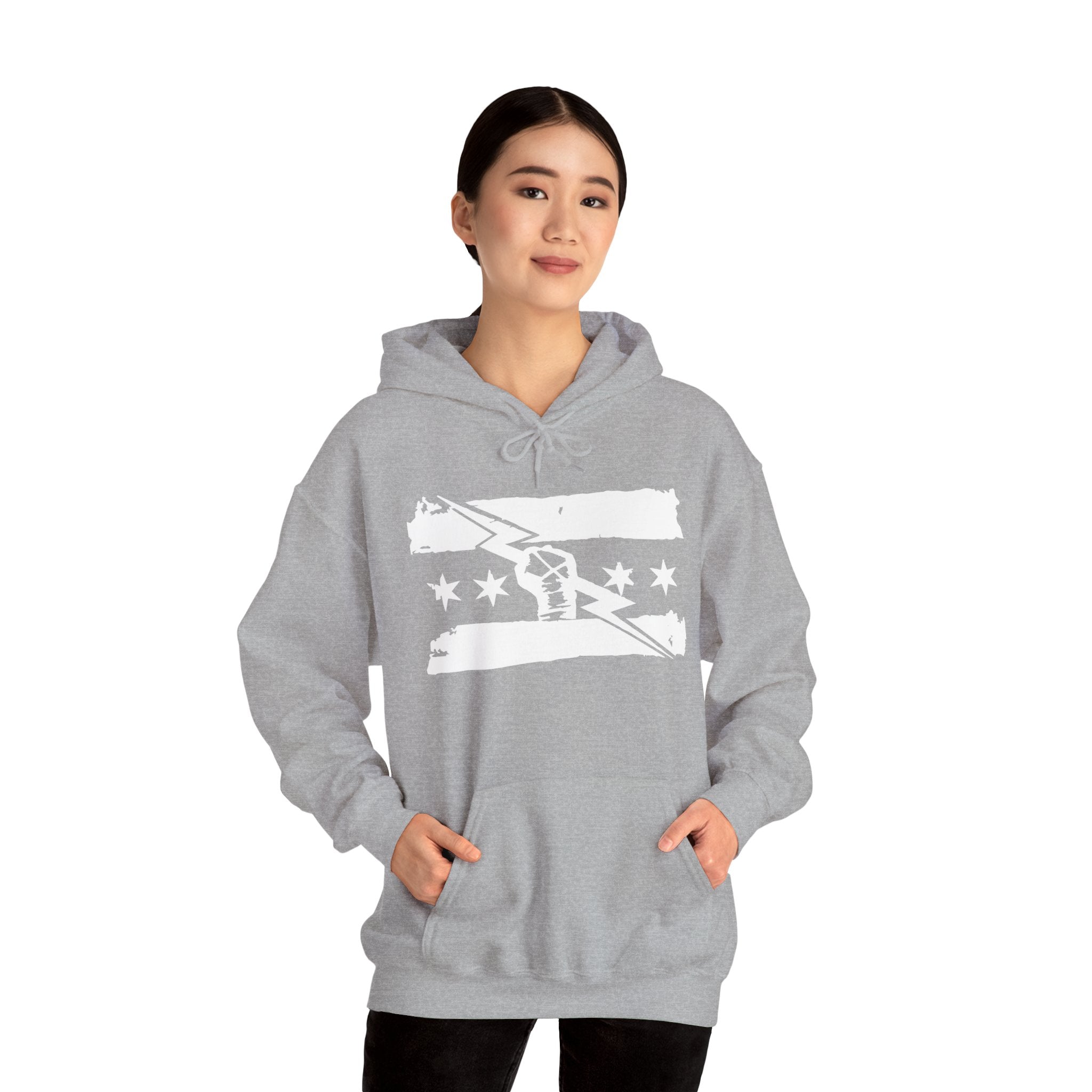 Punk Flag All White Design Hoodies, Gift for Her - Gift for Him, Sports Fan Wrestling Unisex Hooded Sweatshirt, Casual Outwear