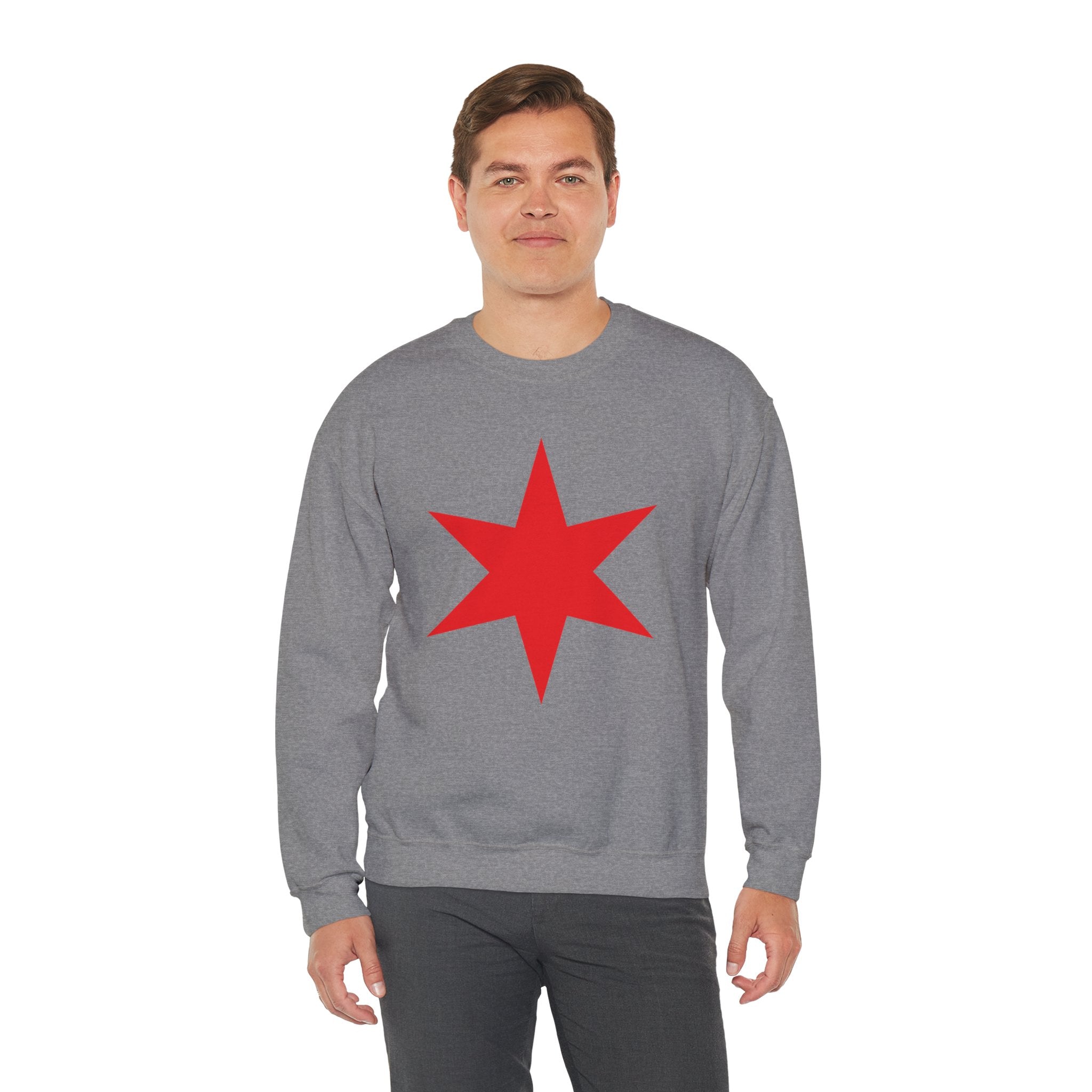 Chicago Star Sweatshirt, Wrestling Fan Unisex Sweatshirt - Gift for Him or Her, Casual Outwear, Heavy Blend Crewneck Sweatshirt