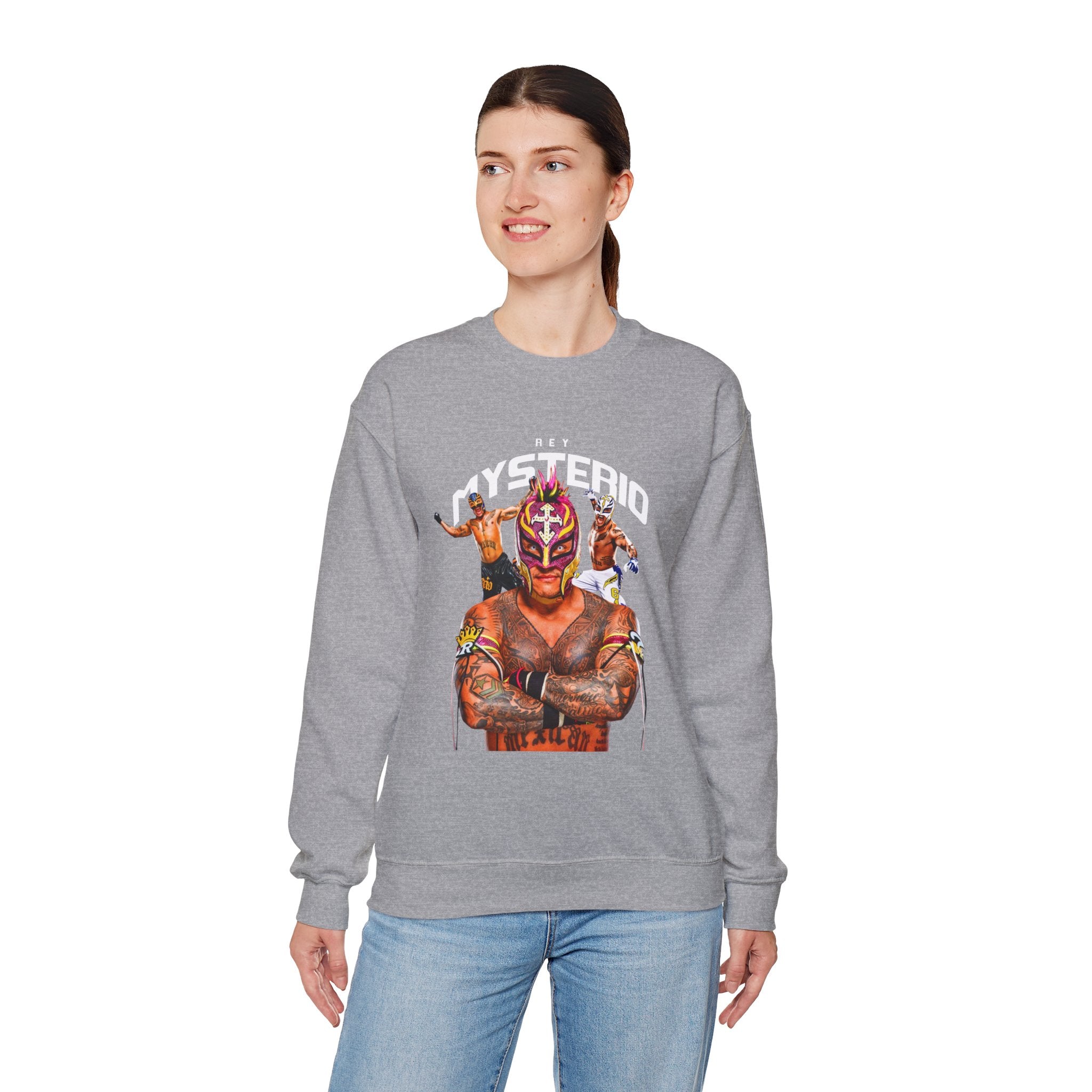 Rey Mysterio Sweatshirt, Sports Sweatshirt, Wrestling Fan Unisex Sweatshirt - Gift for Him or Her, Casual Outwear, Heavy Blend Crewneck Sweatshirt