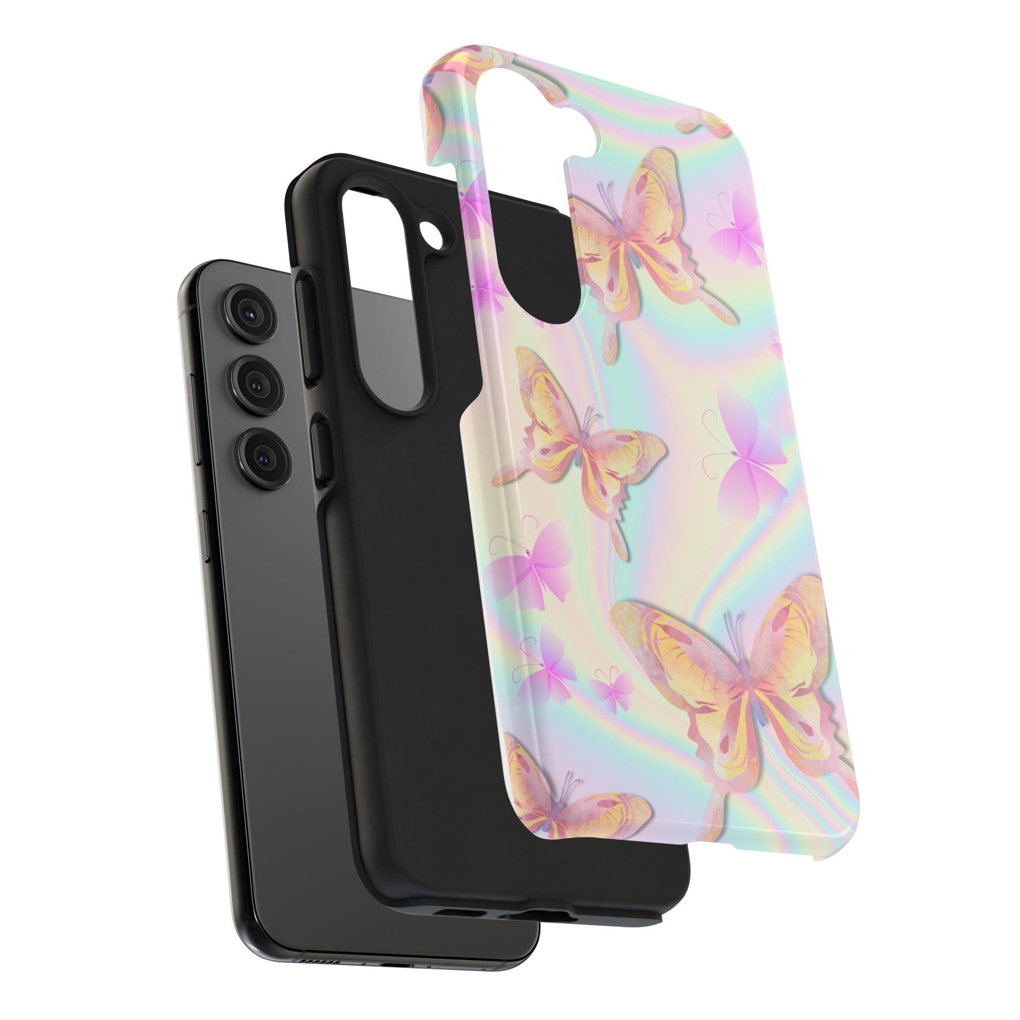 Pink and Purple Gradient Butterfly, Elegant Phone Cases, Stylish Phone Covers, Chic Phone Protectors, Fashionable Case for Her, Trendy Smartphone Accessories