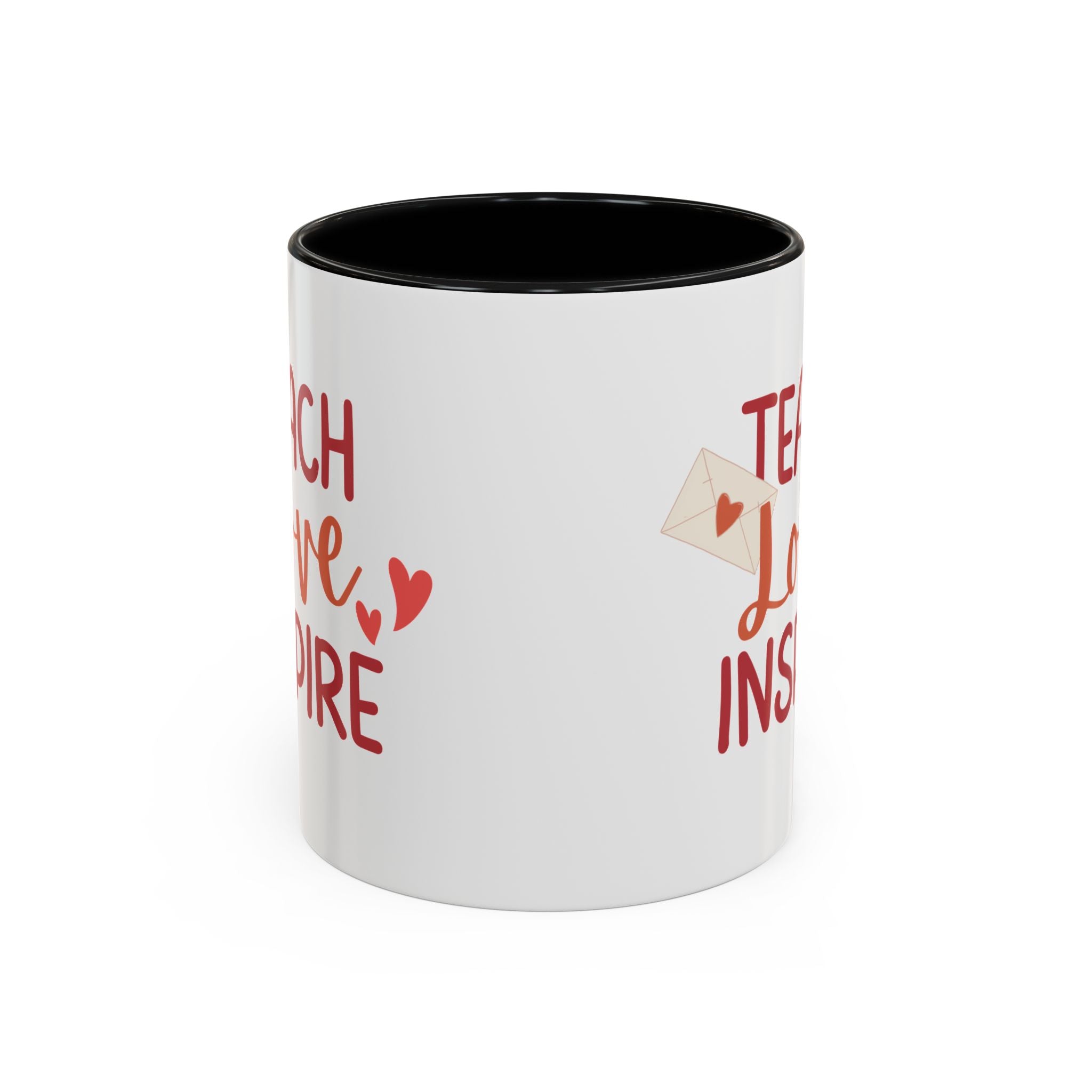 Teach, Love, Inspire Valentine's Design,  Holiday Drinkware, Valentines, Christmas Birthday Gifts for Teachers, Coffee Mug for Teacher Valentines Day,