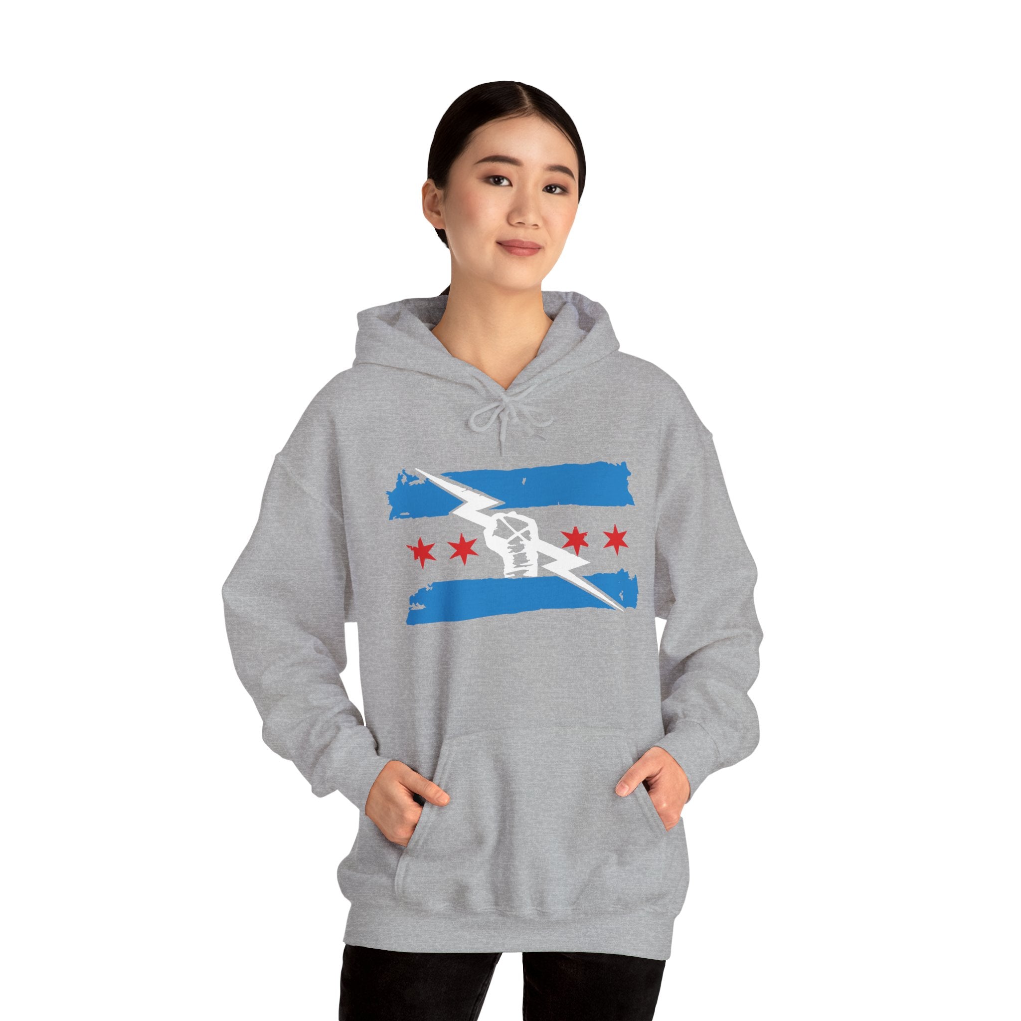 CM Punk Flag Blue-White Design Hoodies, Gift for Her - Gift for Him, Sports Fan Wrestling Unisex Hooded Sweatshirt, Casual Outwear