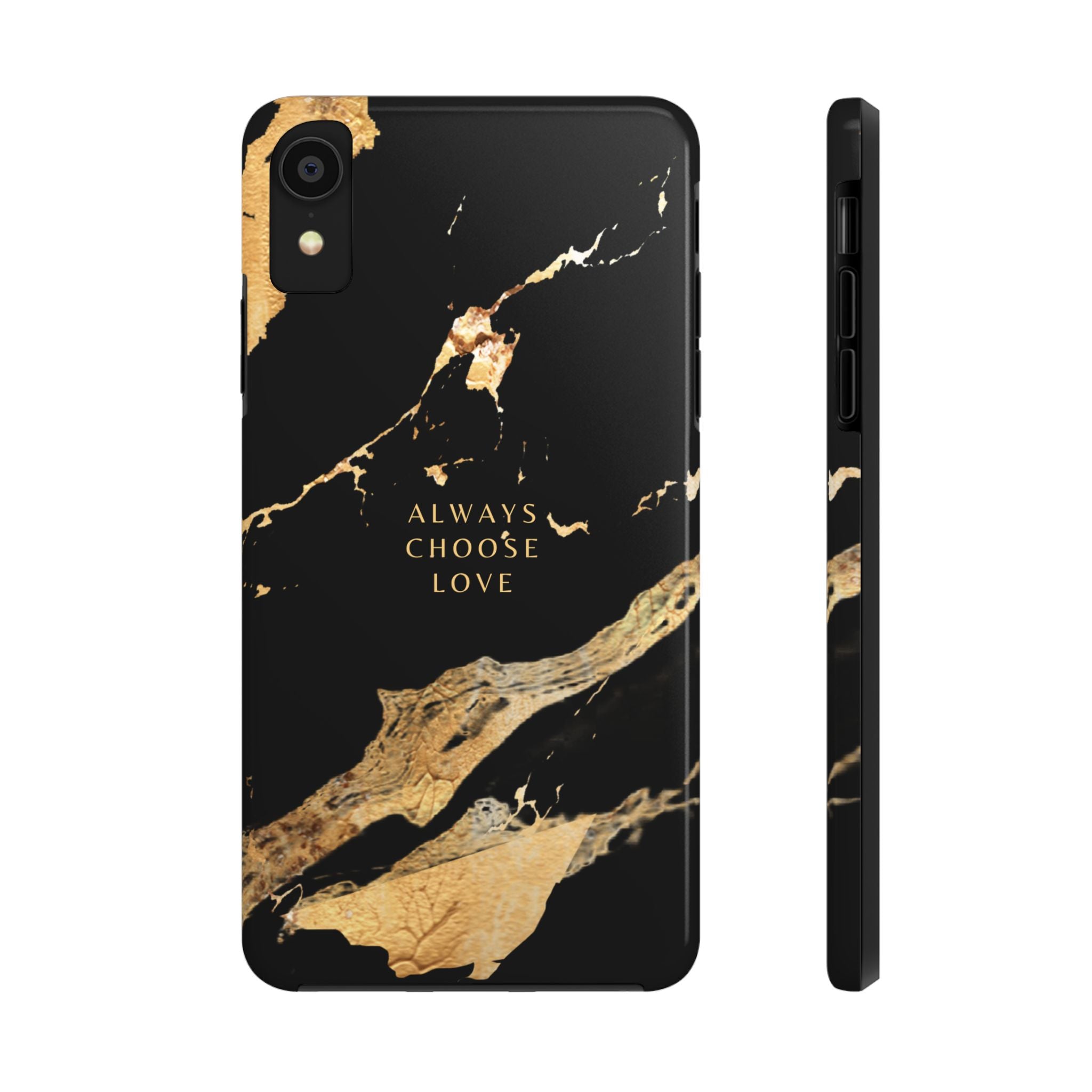 Black Gold Always Choose Love, Elegant Phone Cases, Stylish Phone Covers, Chic Phone Protectors, Fashionable Case for Her, Trendy Smartphone Accessories