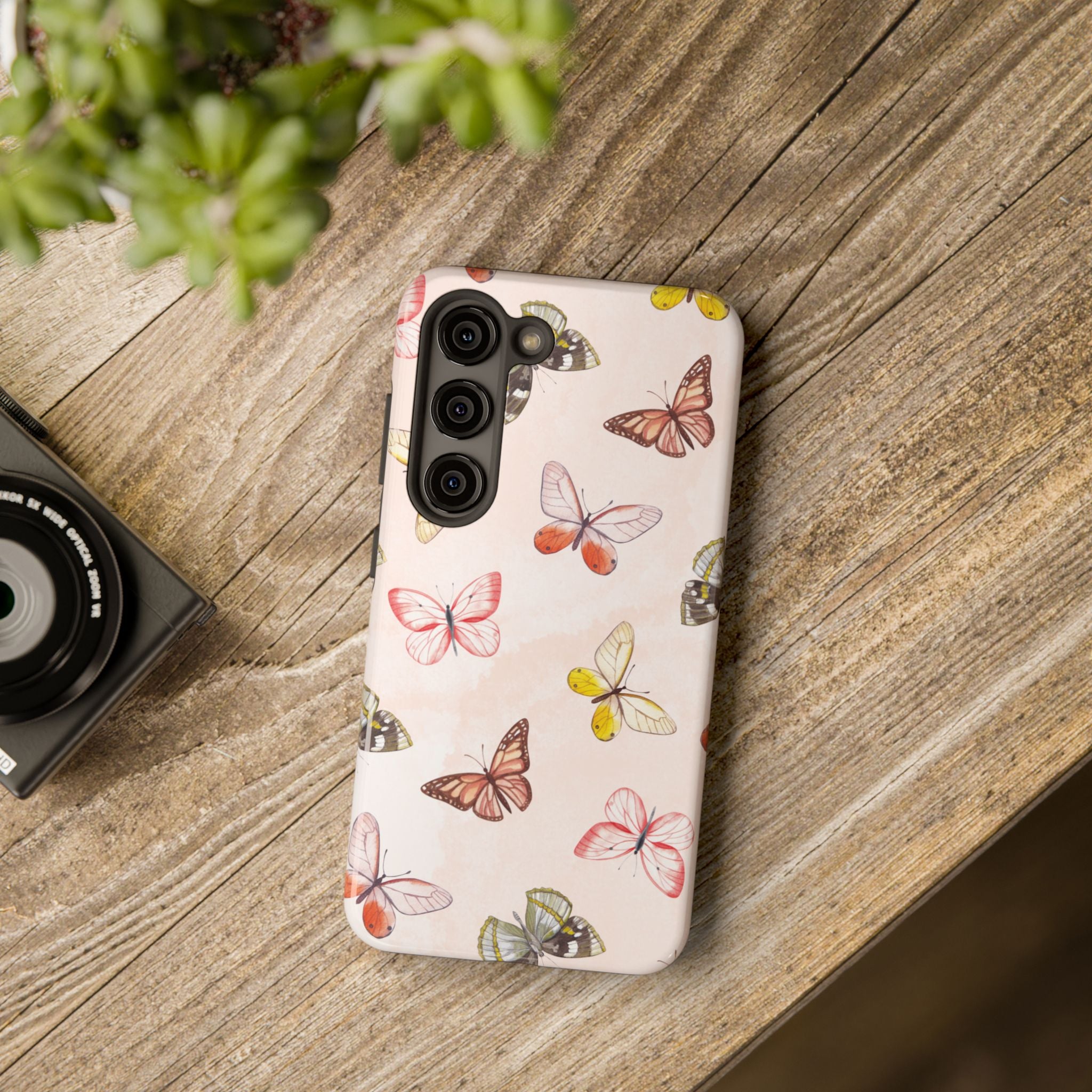 Pink Butterflies, Elegant Phone Cases, Stylish Phone Covers, Chic Phone Protectors, Fashionable Case for Her, Trendy Smartphone Accessories