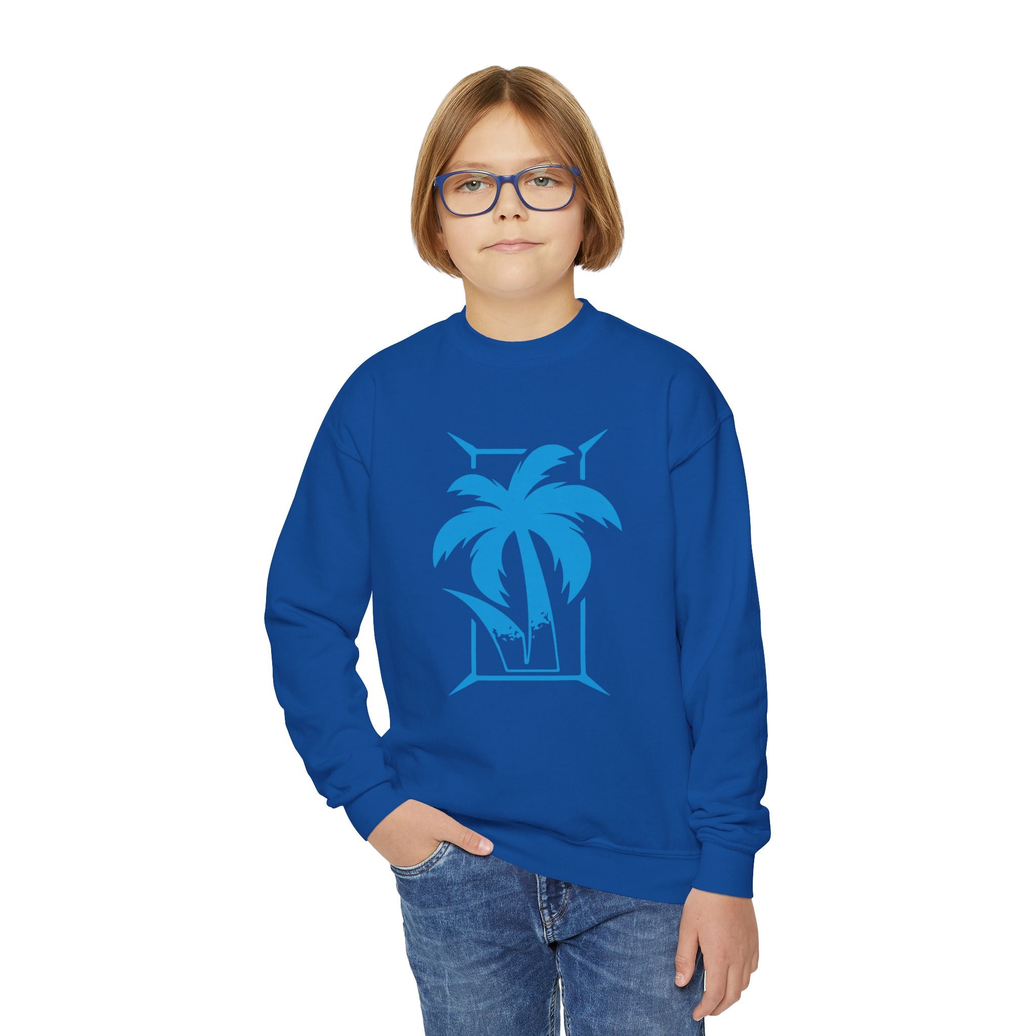 Jey Uso, Blue Design, Youth Sports Fan Crewneck Sweatshirt for Kids, Perfect Gift for Kids, Unisex Sweatshirt, Casual Outwear