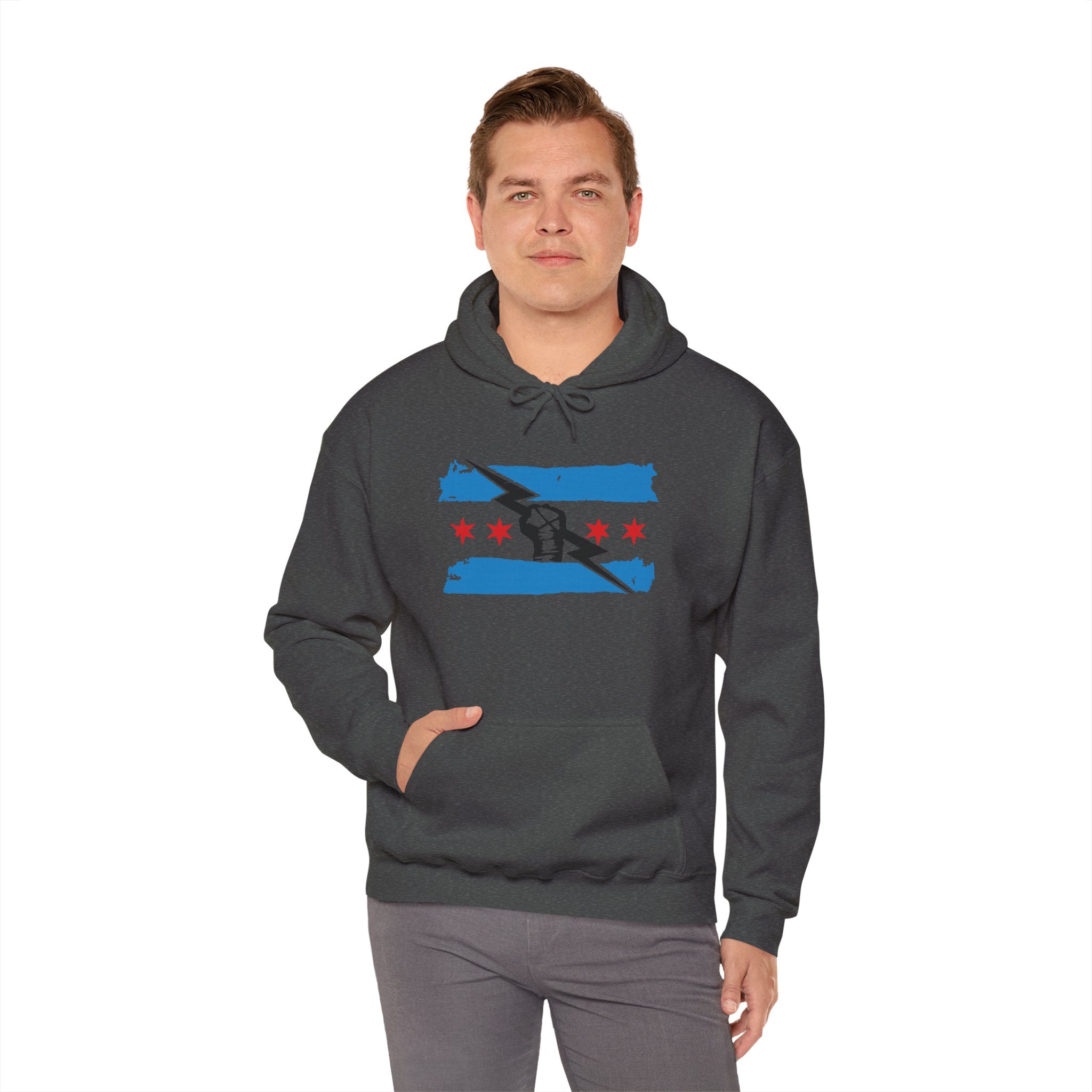 CM Punk Flag Black-Blue Design Hoodies, Gift for Her - Gift for Him, Sports Fan Wrestling Unisex Hooded Sweatshirt, Casual Outwear