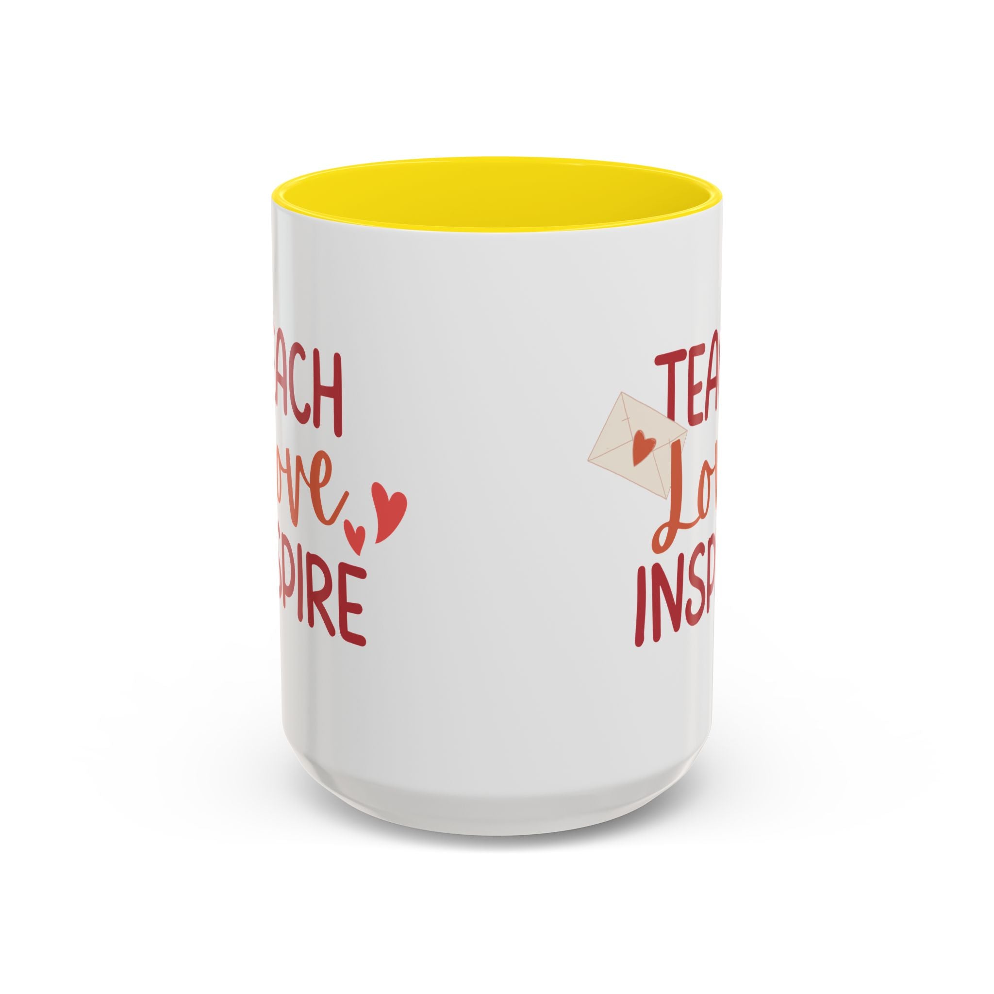 Teach, Love, Inspire Valentine's Design,  Holiday Drinkware, Valentines, Christmas Birthday Gifts for Teachers, Coffee Mug for Teacher Valentines Day,