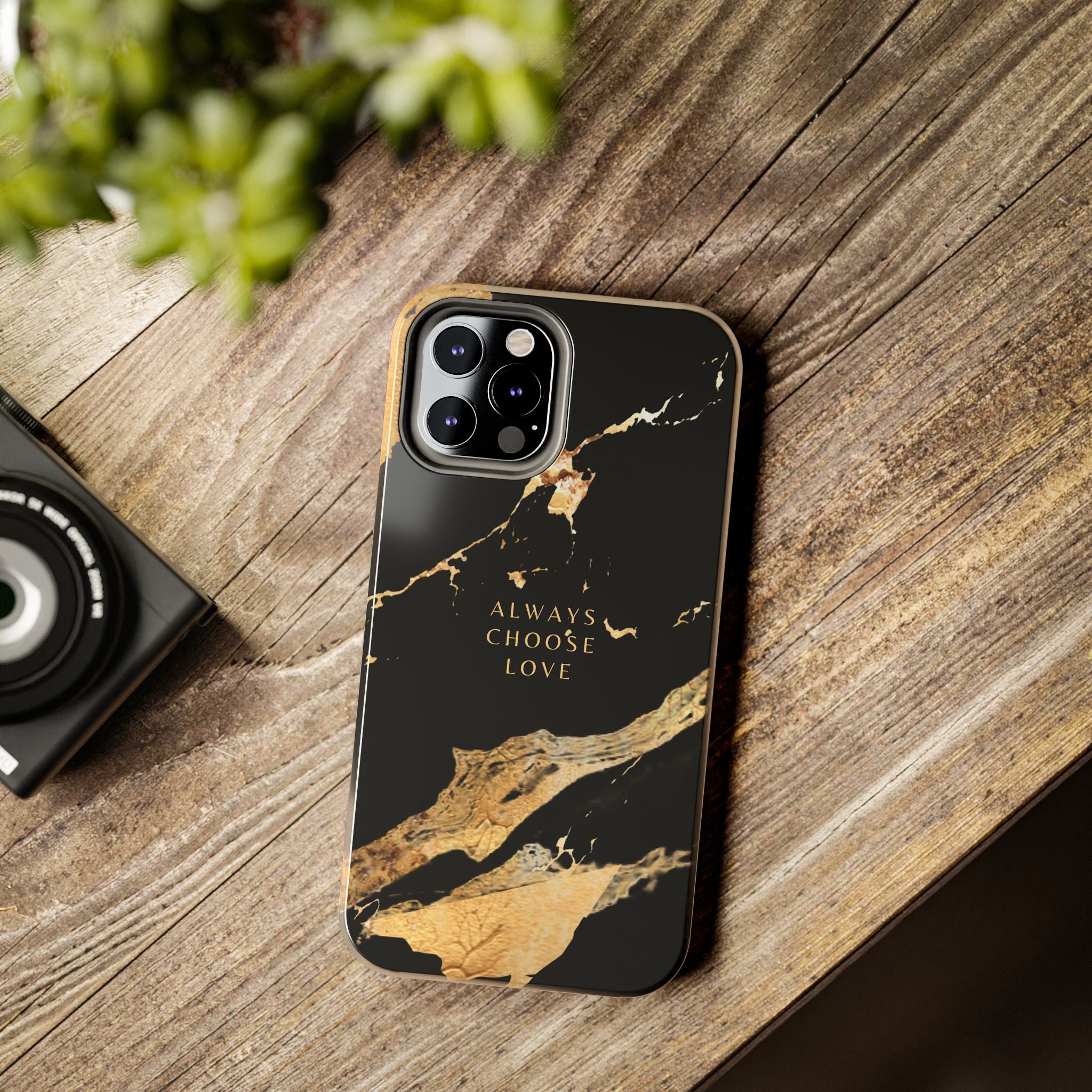 Black Gold Always Choose Love, Elegant Phone Cases, Stylish Phone Covers, Chic Phone Protectors, Fashionable Case for Her, Trendy Smartphone Accessories