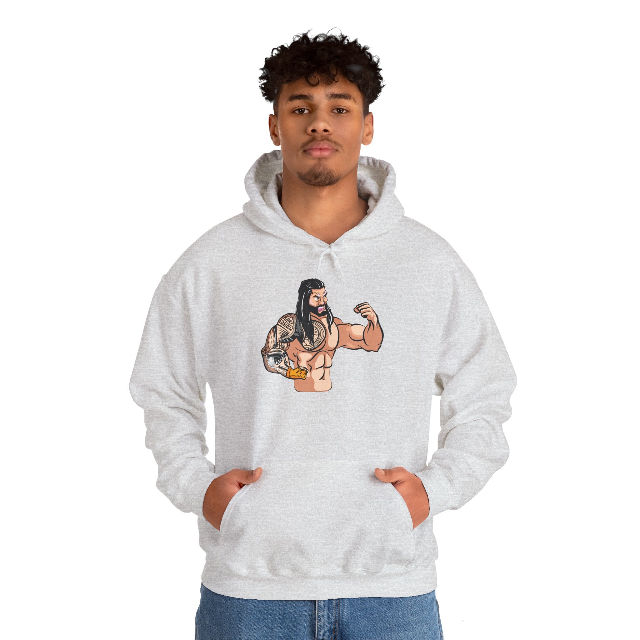 Roman Reigns Cartoon Design Hoodies, Gift for Her - Gift for Him, Sports Fan Wrestling Unisex Hooded Sweatshirt, Casual Outwear