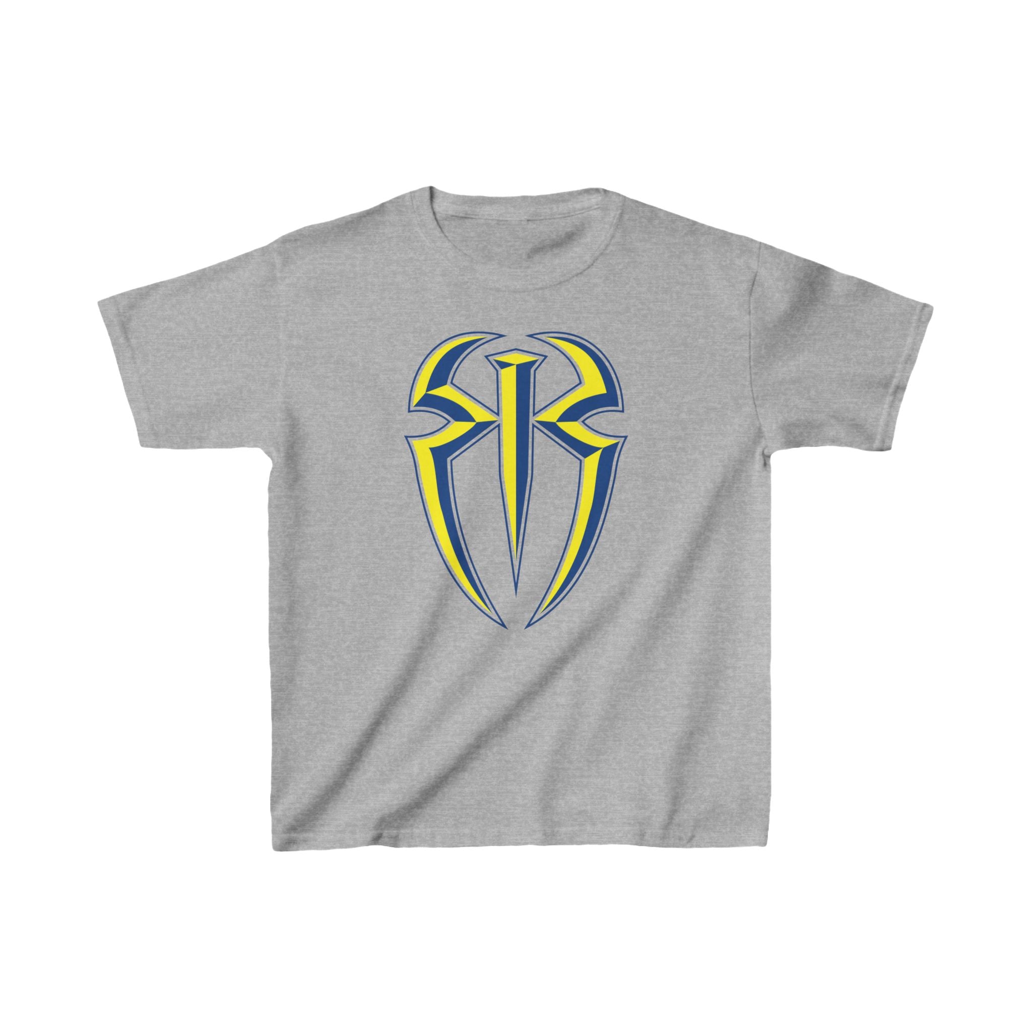 Romans, Roman Reigns Yellow Blue Design Shirt, Unisex Kids Shirt, Sports Fan T-Shirt, Best Gift for Kids,  Cotton Shirt for Kids