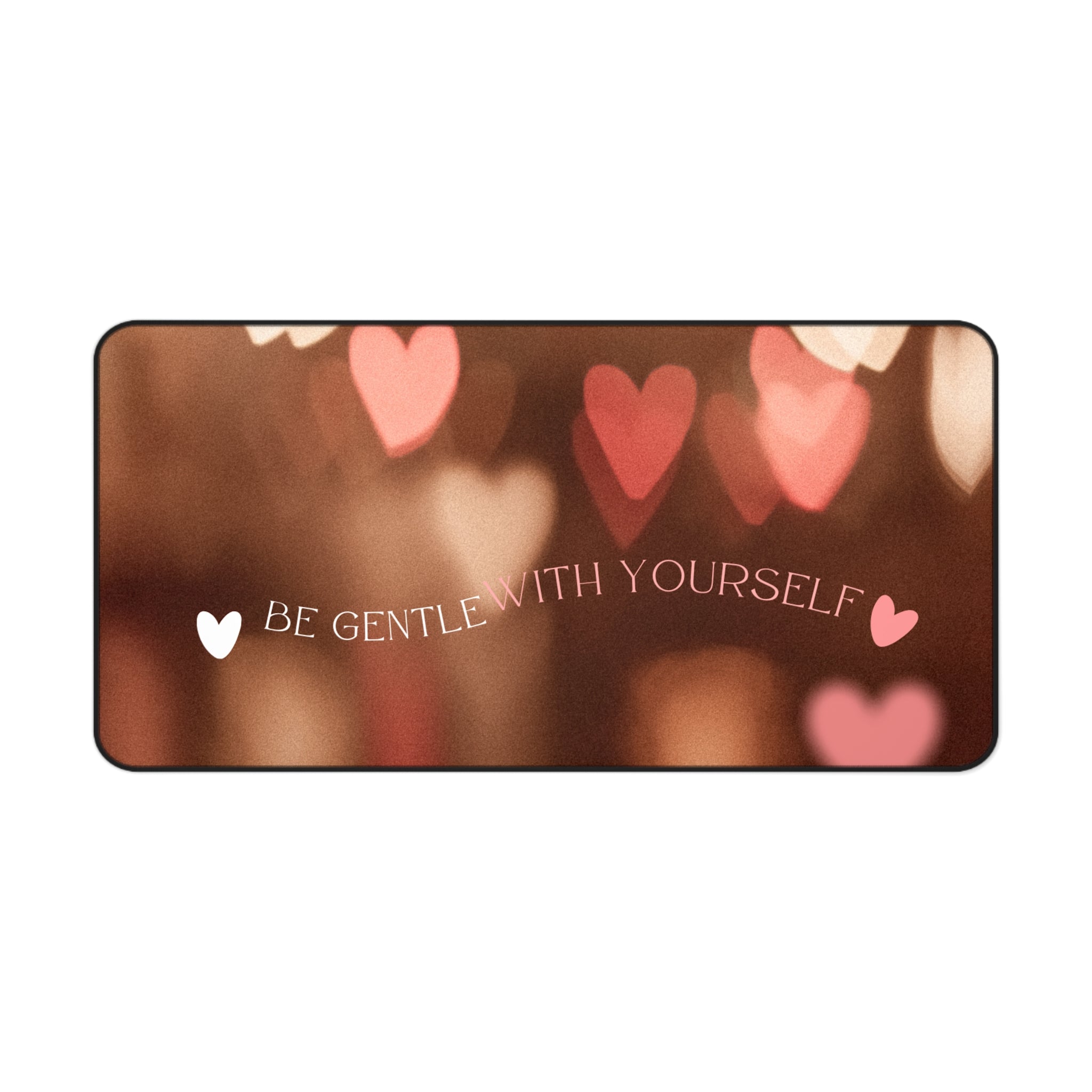 Pink and Brown Soft Aesthetic, Valentines Gift, Mouse Pad, Desk Matt for Desktop, Cute Desk Pad Mat, XXL Large Mouse Pad for Desk, Anti-Slip Big Mousepad with Stitched Edges, Keyboard Pad Mouse Mat for Computer