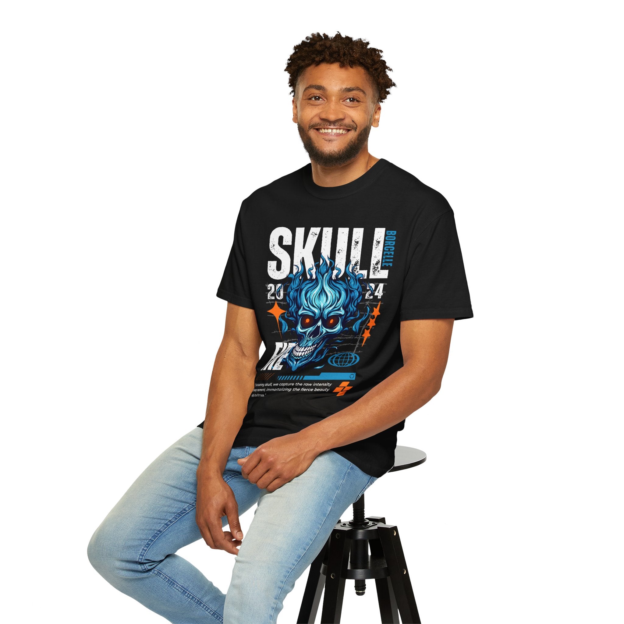 Skull Fire, Graphic Design Unisex T-shirt, Casual Cotton Outwear, Gift for Him- Gift for Her, Stylish Tee, Cool Shirt, Trendy Apparel, Comfortable Top,