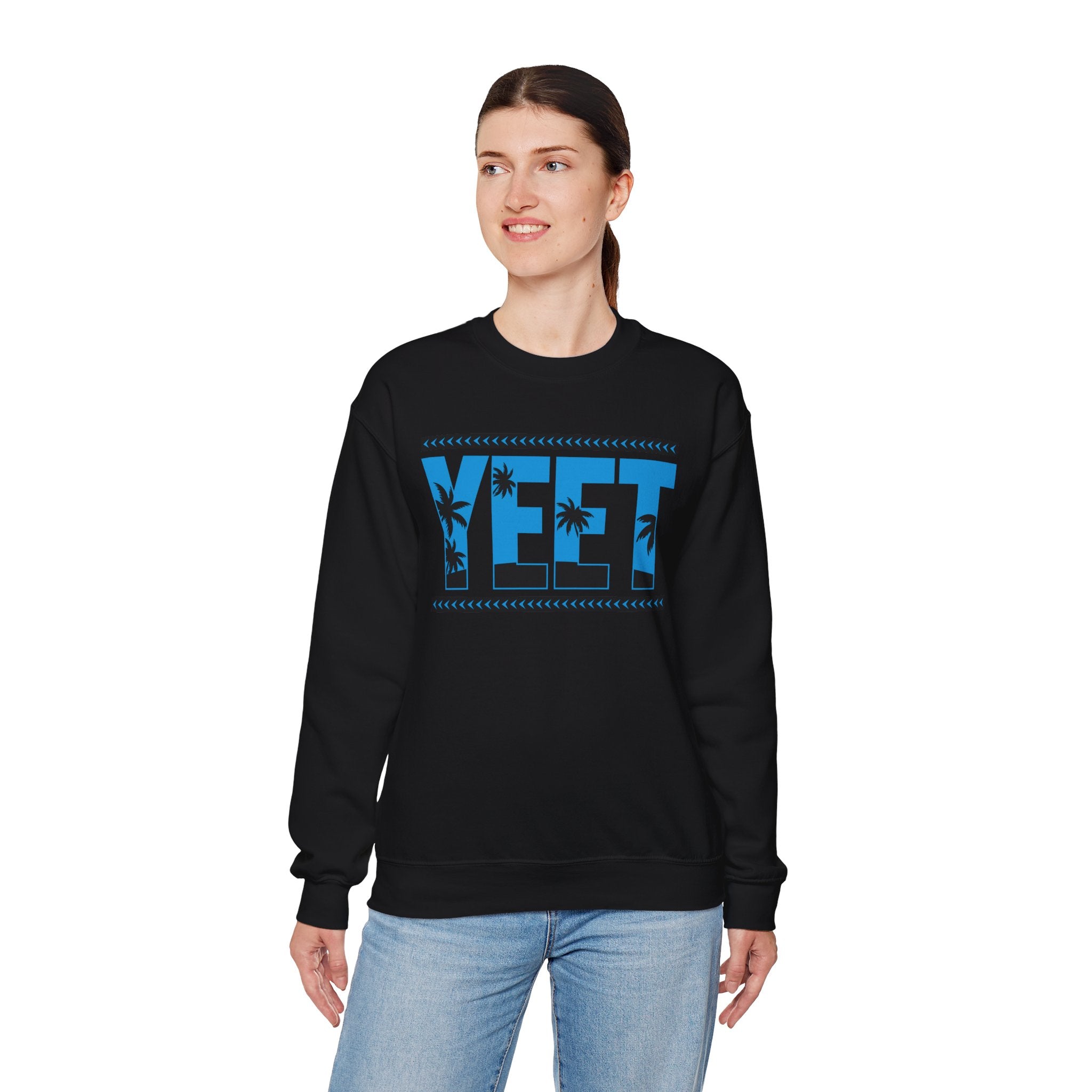 Blue Black Yeet Sweatshirt, Wrestling Fan Unisex Sweatshirt - Gift for Him or Her, Casual Outwear, Heavy Blend Crewneck Sweatshirt