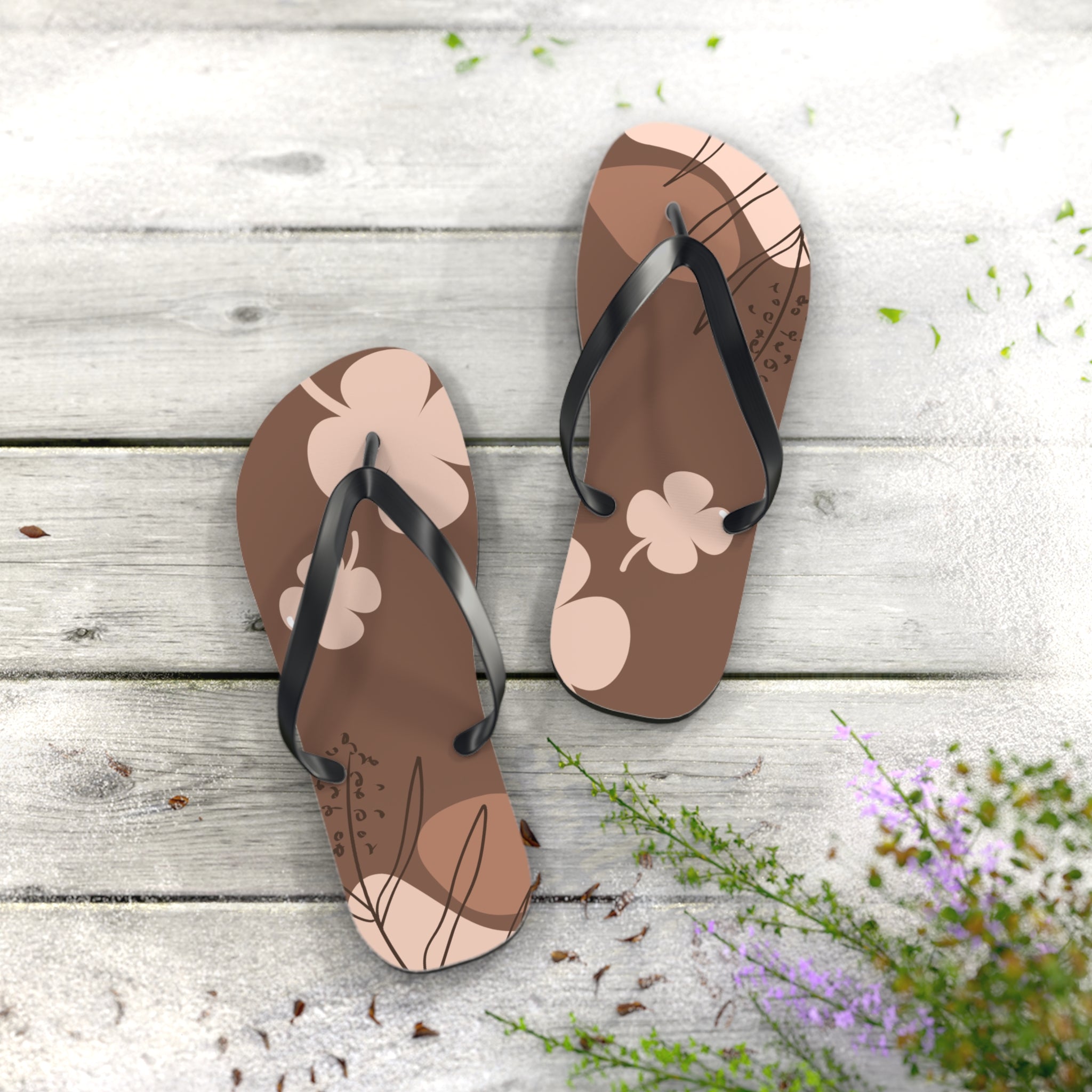 Brown, Flip Flops for Women, Cute Designs, Everyday Use, Indoor Sleepers