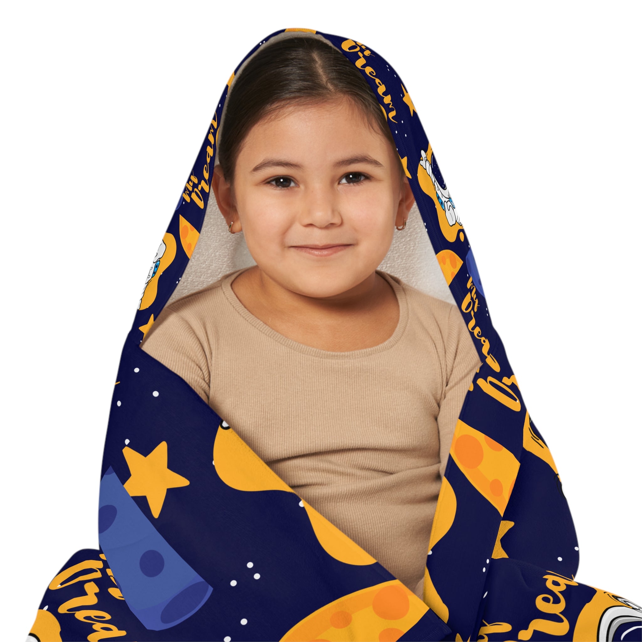 Blue My Dream Design Hooded Towel, Cute Designs - Youth Hooded Towel