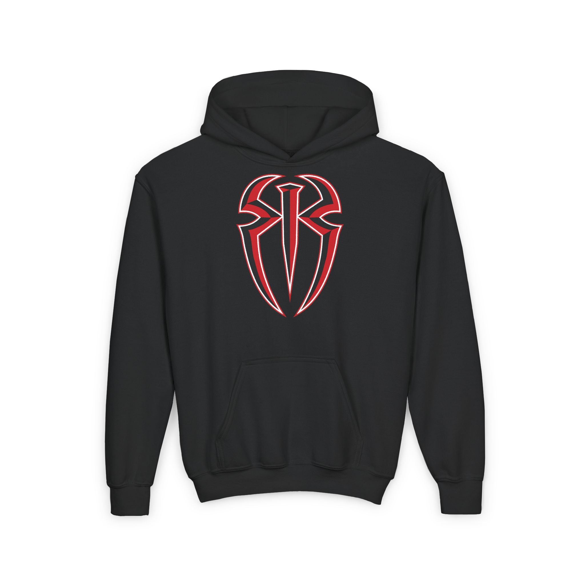 Roman Reigns Black Red Shirt Design, Sports Fan Kids Hoodies - Youth Heavy Blend Hooded Sweatshirt, Unisex, Gift for Her-Him, Casual Outwear