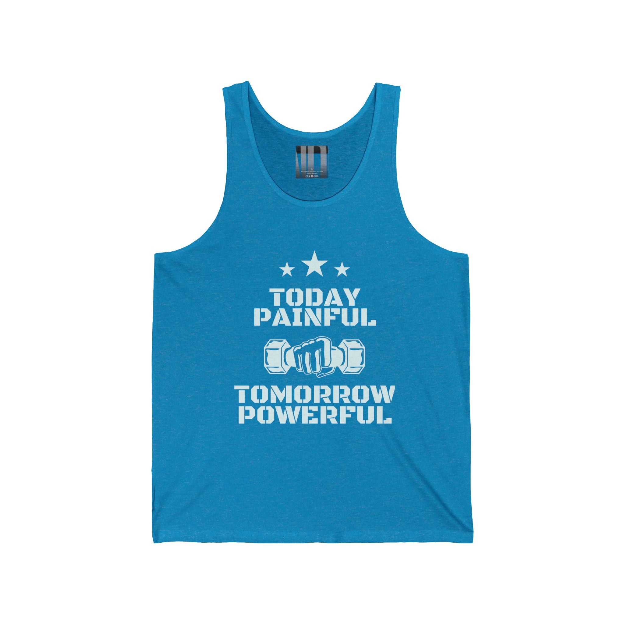 Today Painful, Tomorrow Powerful, Gym Dudes Tank Top, Workout Sleeveless Shirt, Fitness Muscle Tee, Athletic Unisex Jersey Tank, Bodybuilding Tank, Exercise Vest