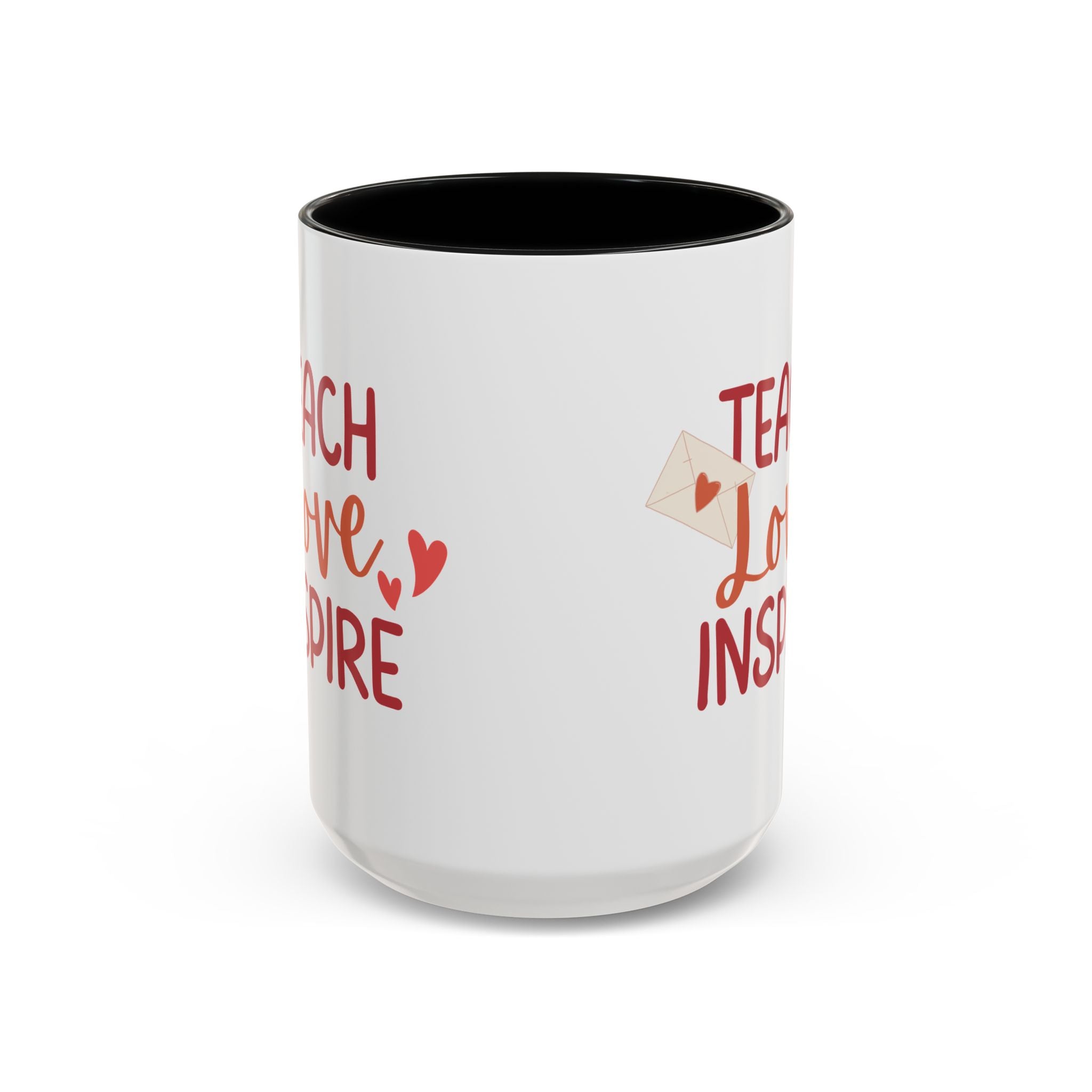 Teach, Love, Inspire Valentine's Design,  Holiday Drinkware, Valentines, Christmas Birthday Gifts for Teachers, Coffee Mug for Teacher Valentines Day,