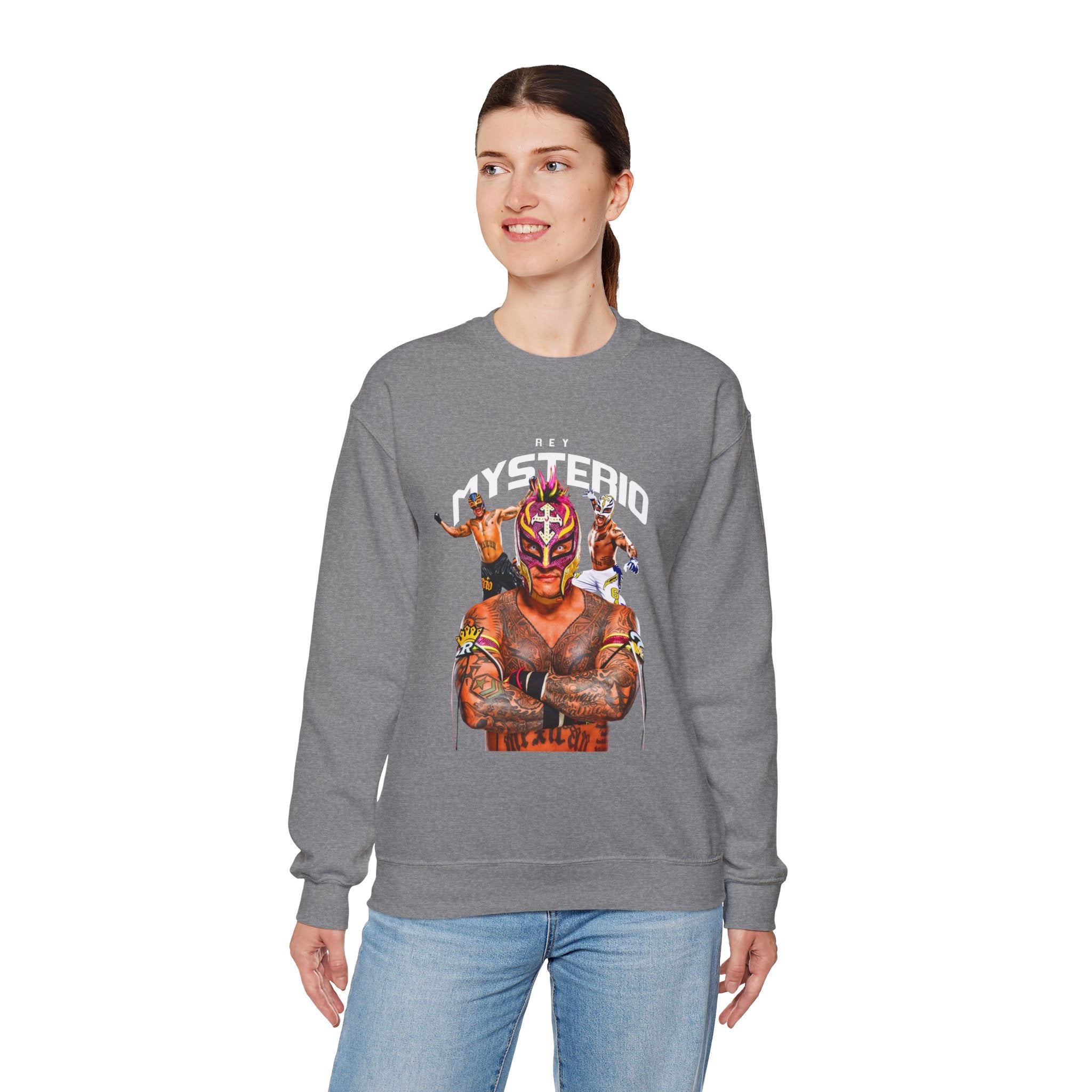 Rey Mysterio Sweatshirt, Sports Sweatshirt, Wrestling Fan Unisex Sweatshirt - Gift for Him or Her, Casual Outwear, Heavy Blend Crewneck Sweatshirt