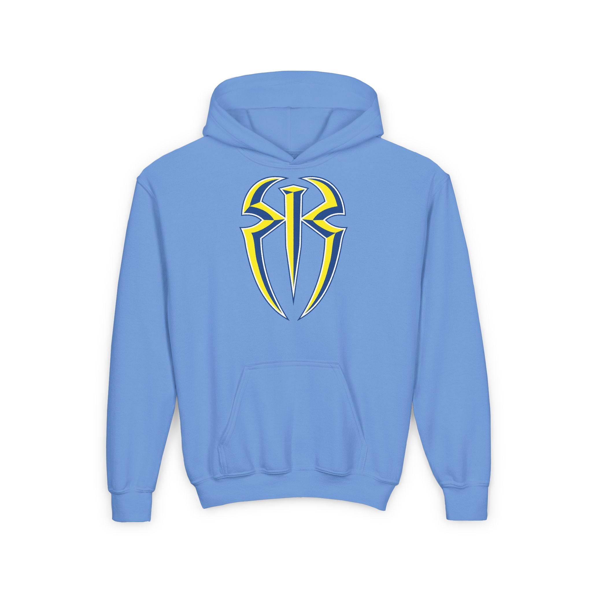 Copy of Roman Reigns Yellow Blue Shirt Design, Sports Fan Kids Hoodies - Youth Heavy Blend Hooded Sweatshirt, Unisex, Gift for Her-Him, Casual Outwear