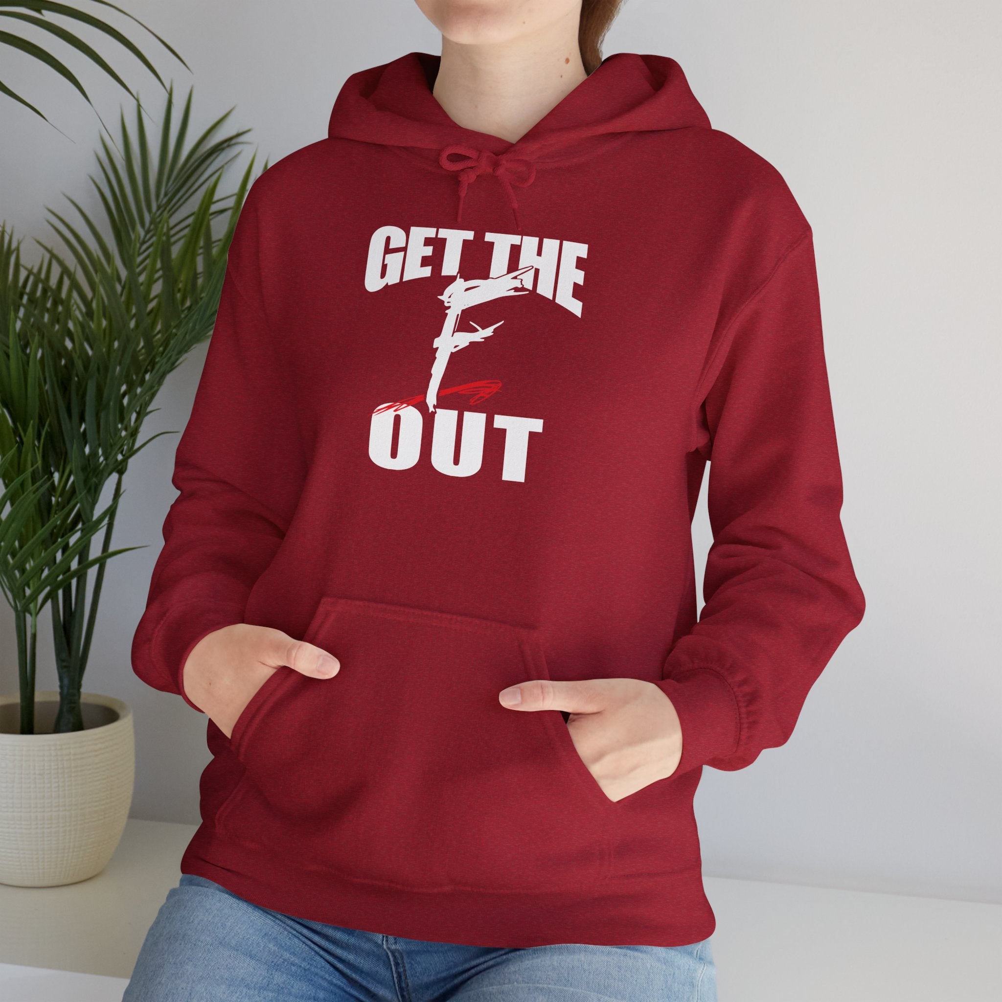 " Get The " F " Out Hoodies, Gift for Her - Gift for Him, Sports Fan Wrestling Unisex Hooded Sweatshirt, Casual Outwear