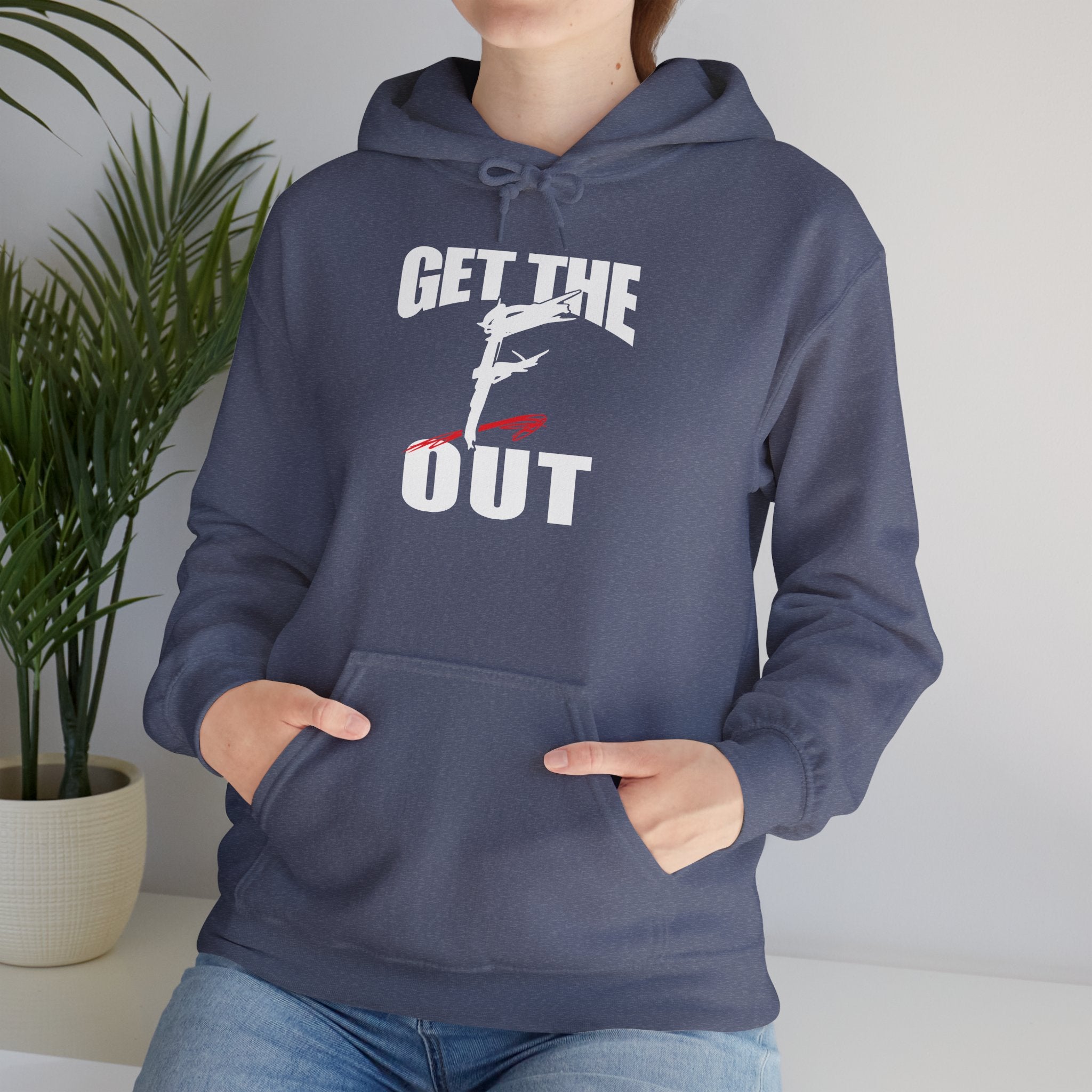 " Get The " F " Out Hoodies, Gift for Her - Gift for Him, Sports Fan Wrestling Unisex Hooded Sweatshirt, Casual Outwear