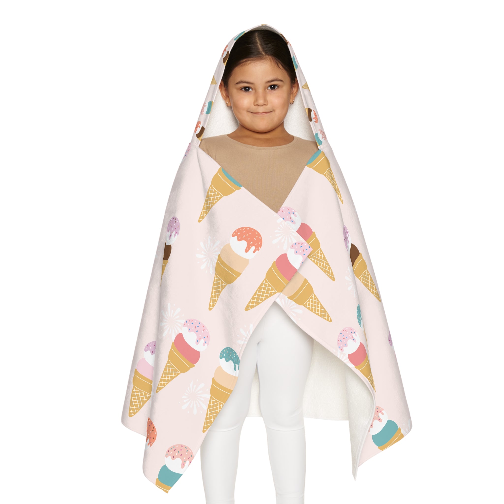 Ice Cream Design Hooded Towel, Cute Designs - Youth Hooded Towel