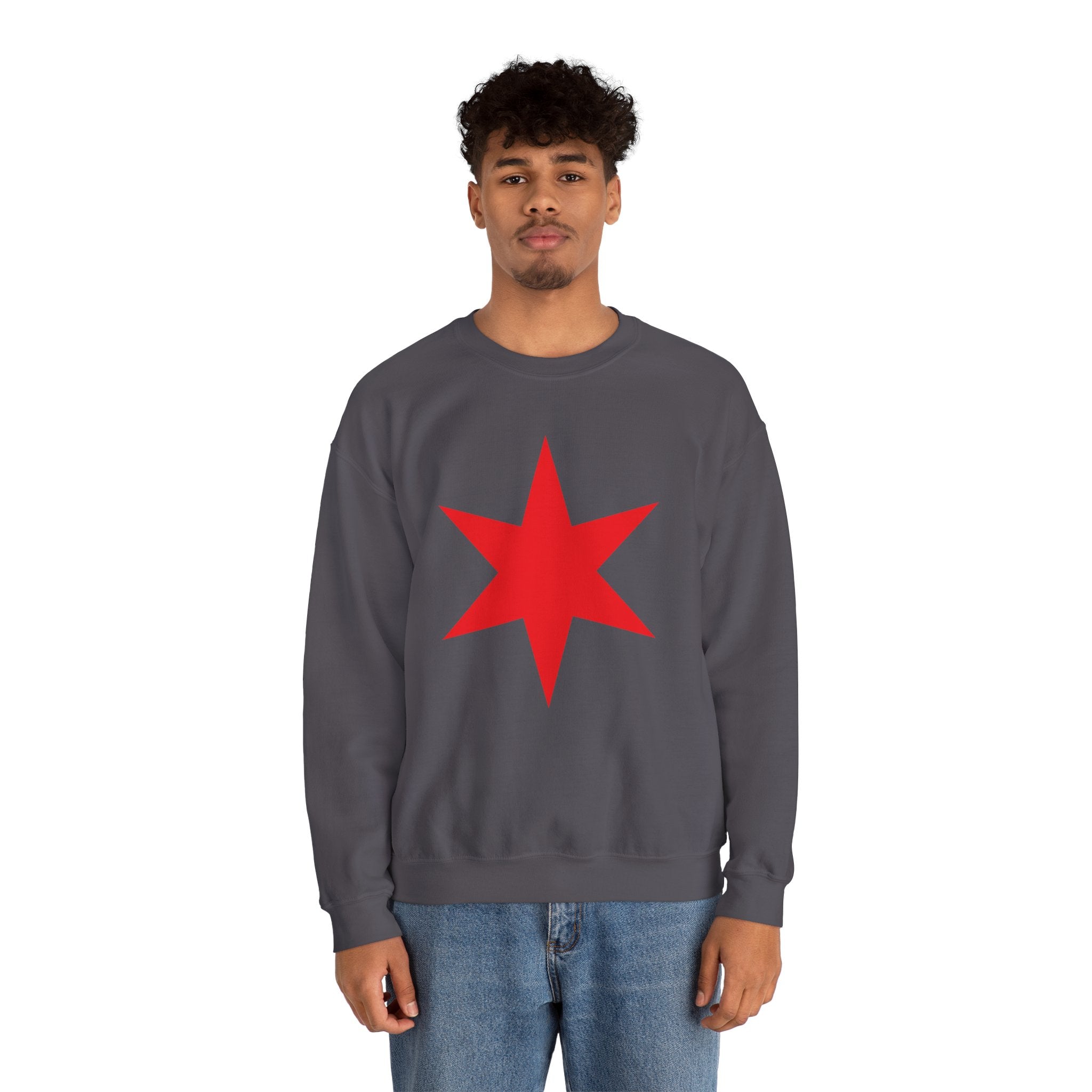 Chicago Star Sweatshirt, Wrestling Fan Unisex Sweatshirt - Gift for Him or Her, Casual Outwear, Heavy Blend Crewneck Sweatshirt