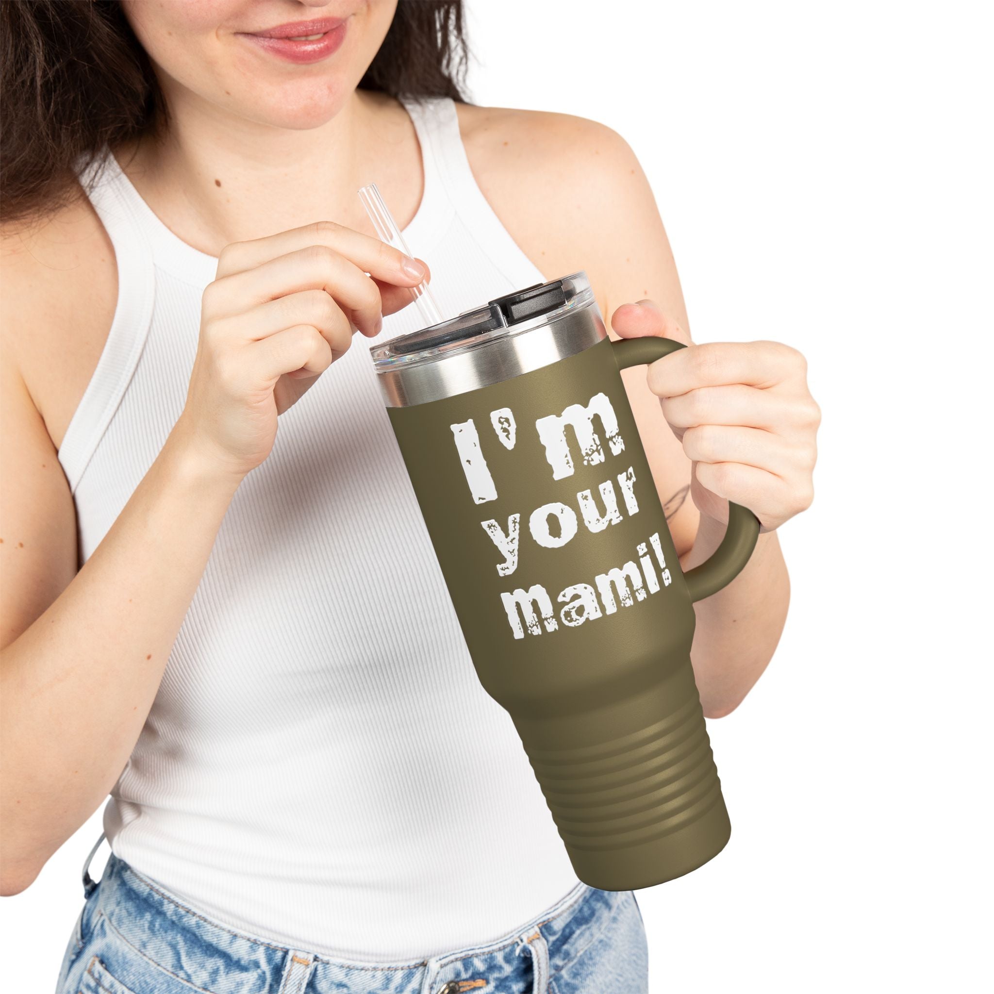 "I'm Your Mami" Rhea Ripley Graphic Design,  Insulated Travel Mug, Gift for Her Gift for Him - 40oz, Gift for Her, Gift for Him