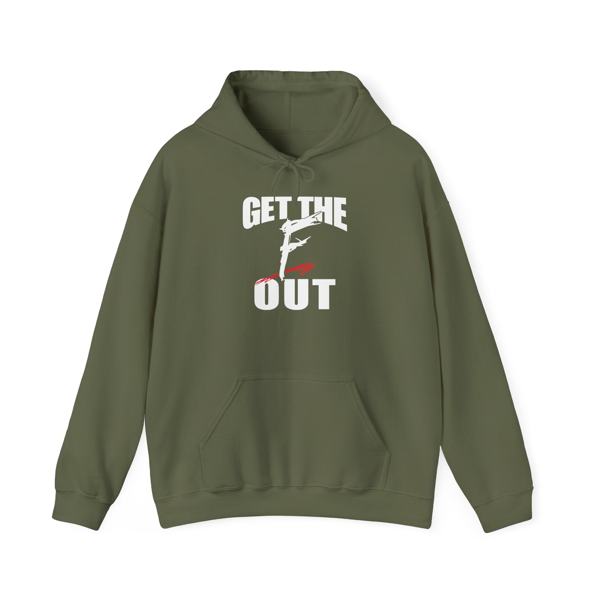 " Get The " F " Out Hoodies, Gift for Her - Gift for Him, Sports Fan Wrestling Unisex Hooded Sweatshirt, Casual Outwear