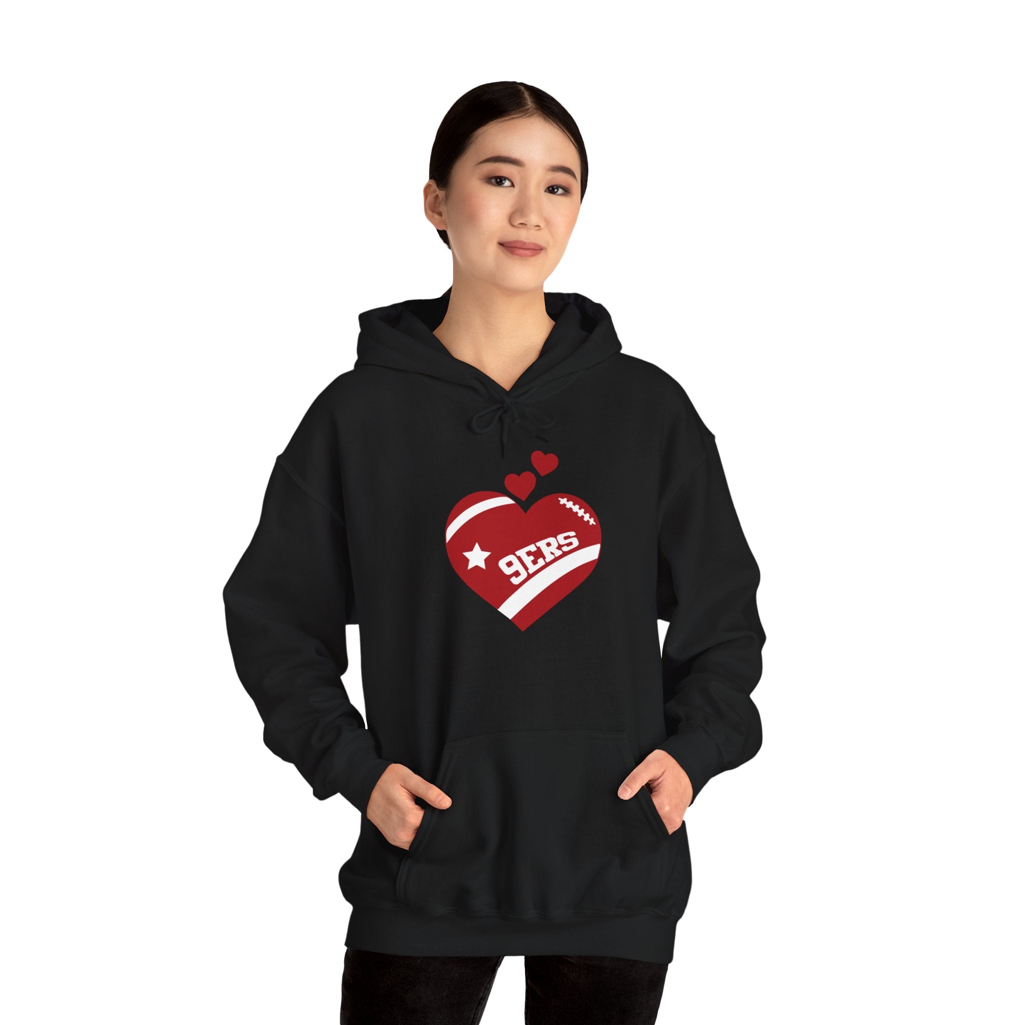 Cute Heart San Francisco Football Hoodies, SF Sports Team Sweatshirt, Football Fan Shirt, Hoodie Gift for Him-Her