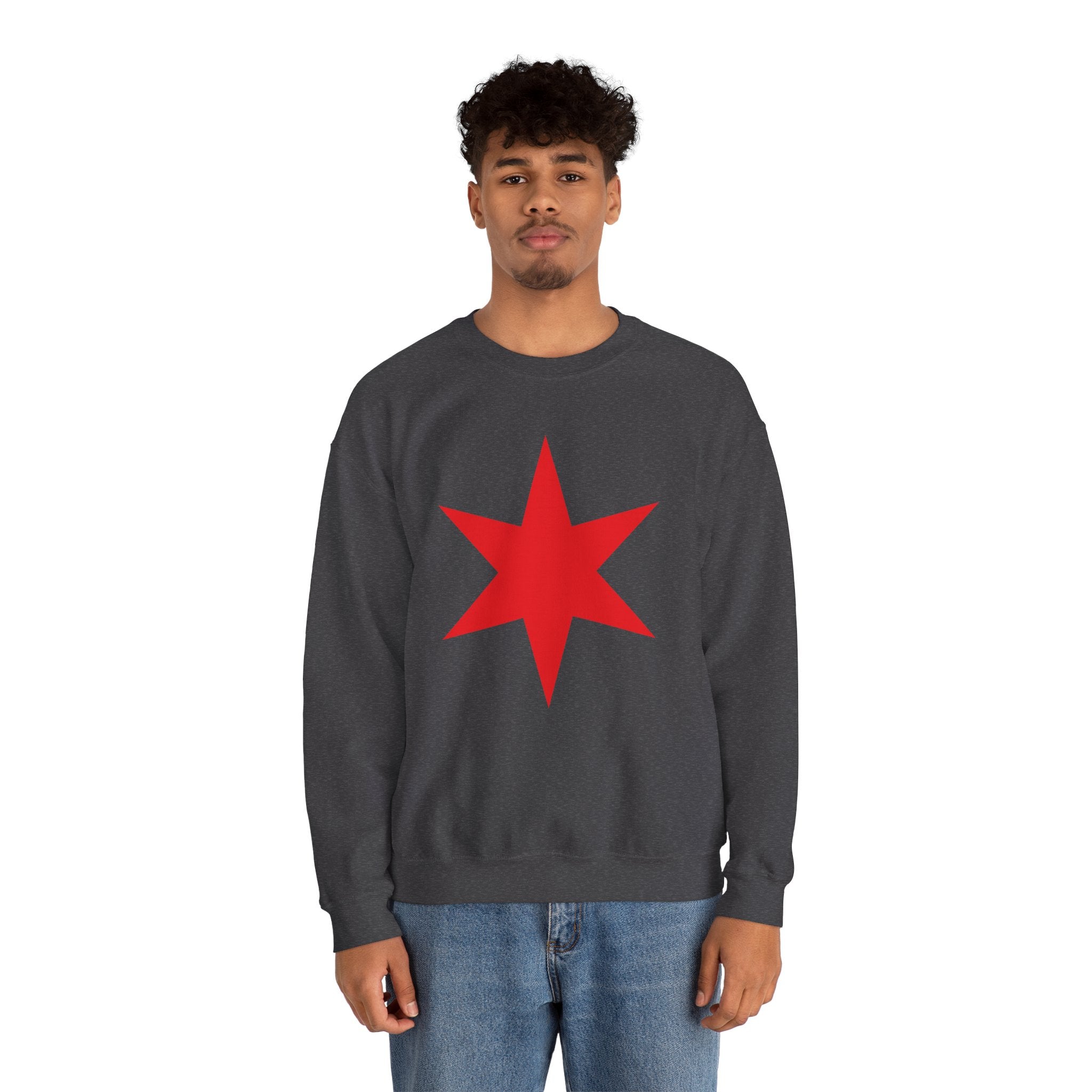 Chicago Star Sweatshirt, Wrestling Fan Unisex Sweatshirt - Gift for Him or Her, Casual Outwear, Heavy Blend Crewneck Sweatshirt