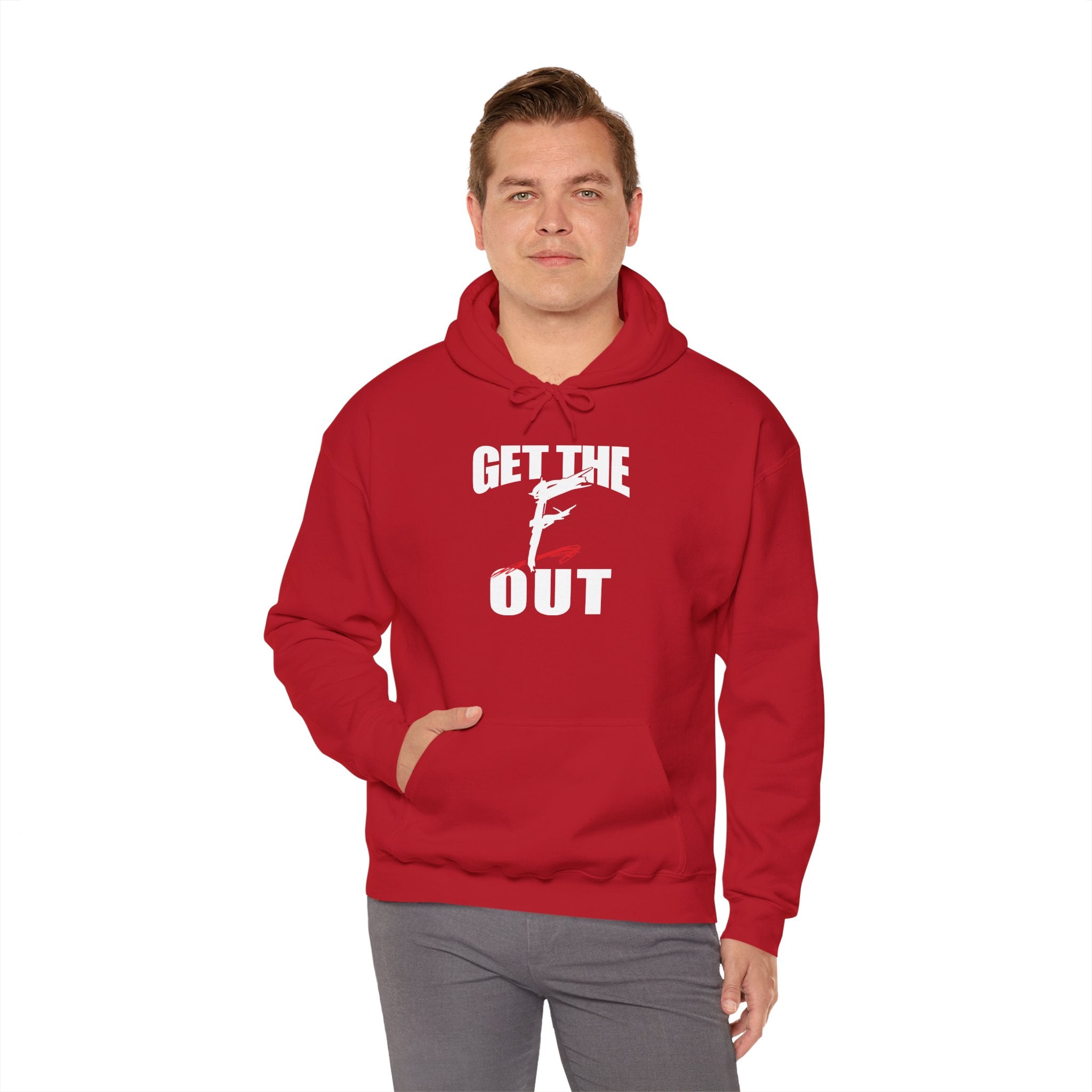 " Get The " F " Out Hoodies, Gift for Her - Gift for Him, Sports Fan Wrestling Unisex Hooded Sweatshirt, Casual Outwear