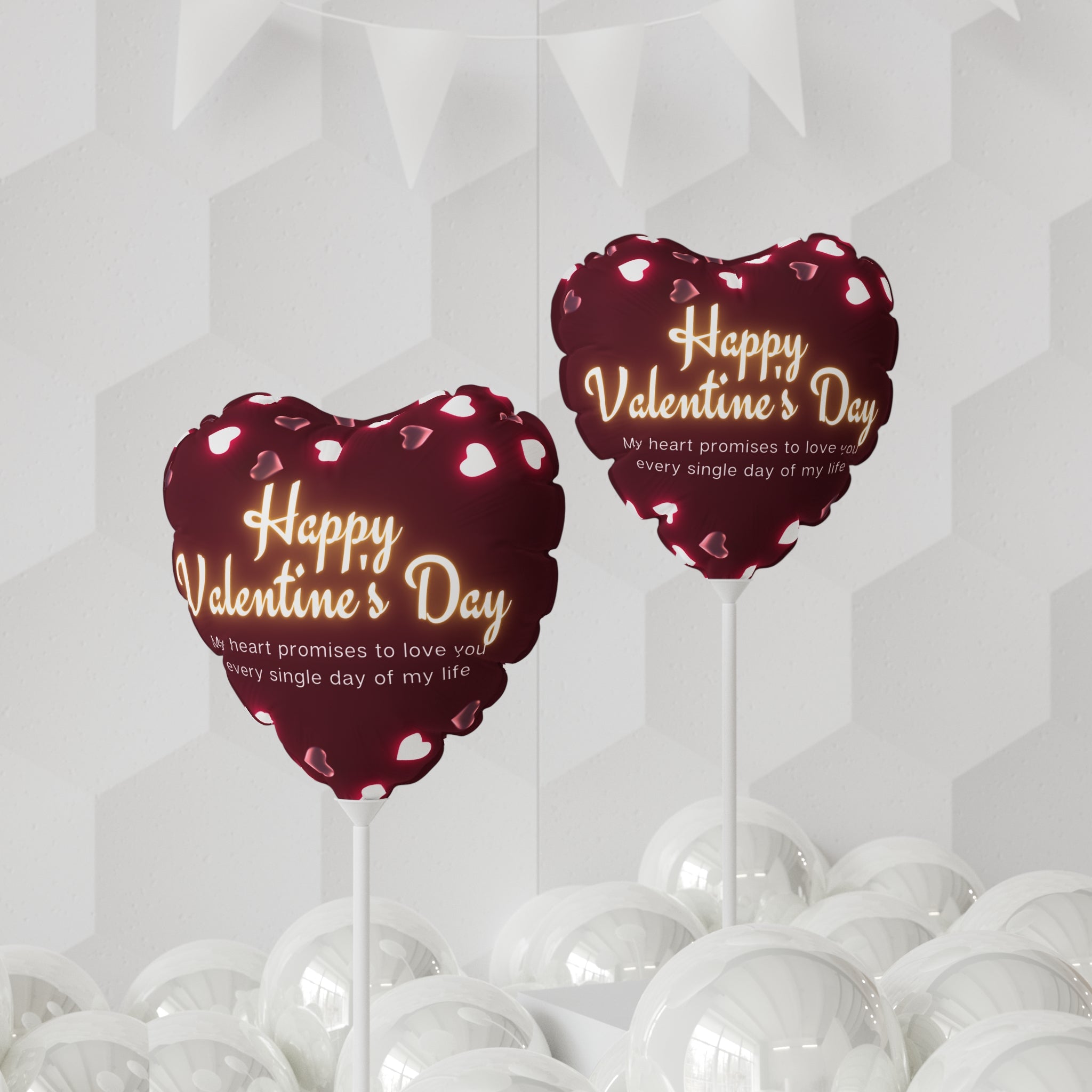 Valentine's Day- Promises - Balloons, Romantic Heart-Shaped Decorations and Words, Love Party Supplies, Anniversary Celebration